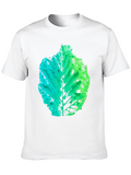 Leaf Print Black T-Shirt - Nature Inspired Design
