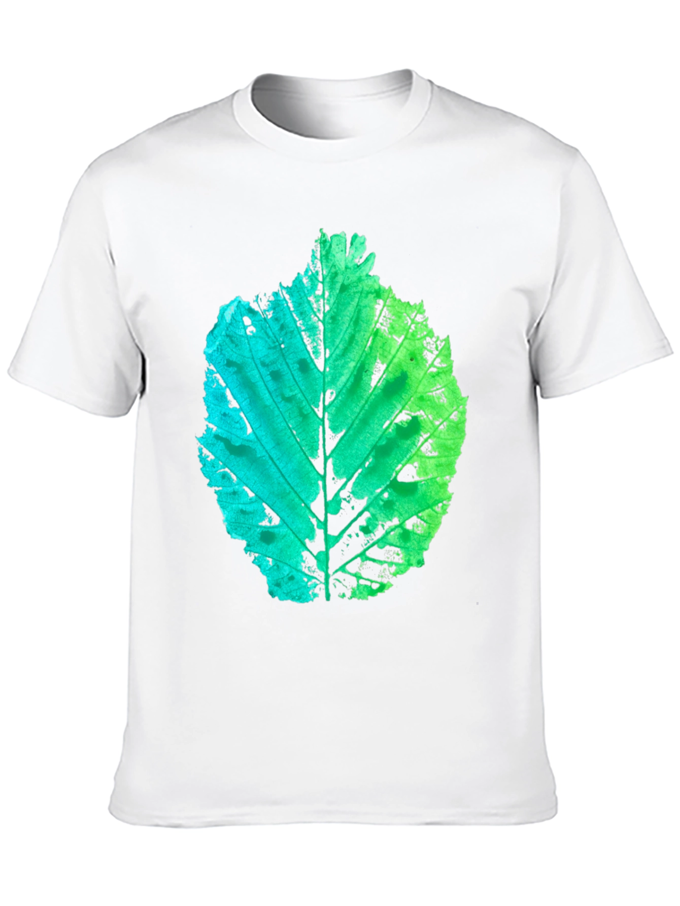 Leaf Print Black T-Shirt - Nature Inspired Design