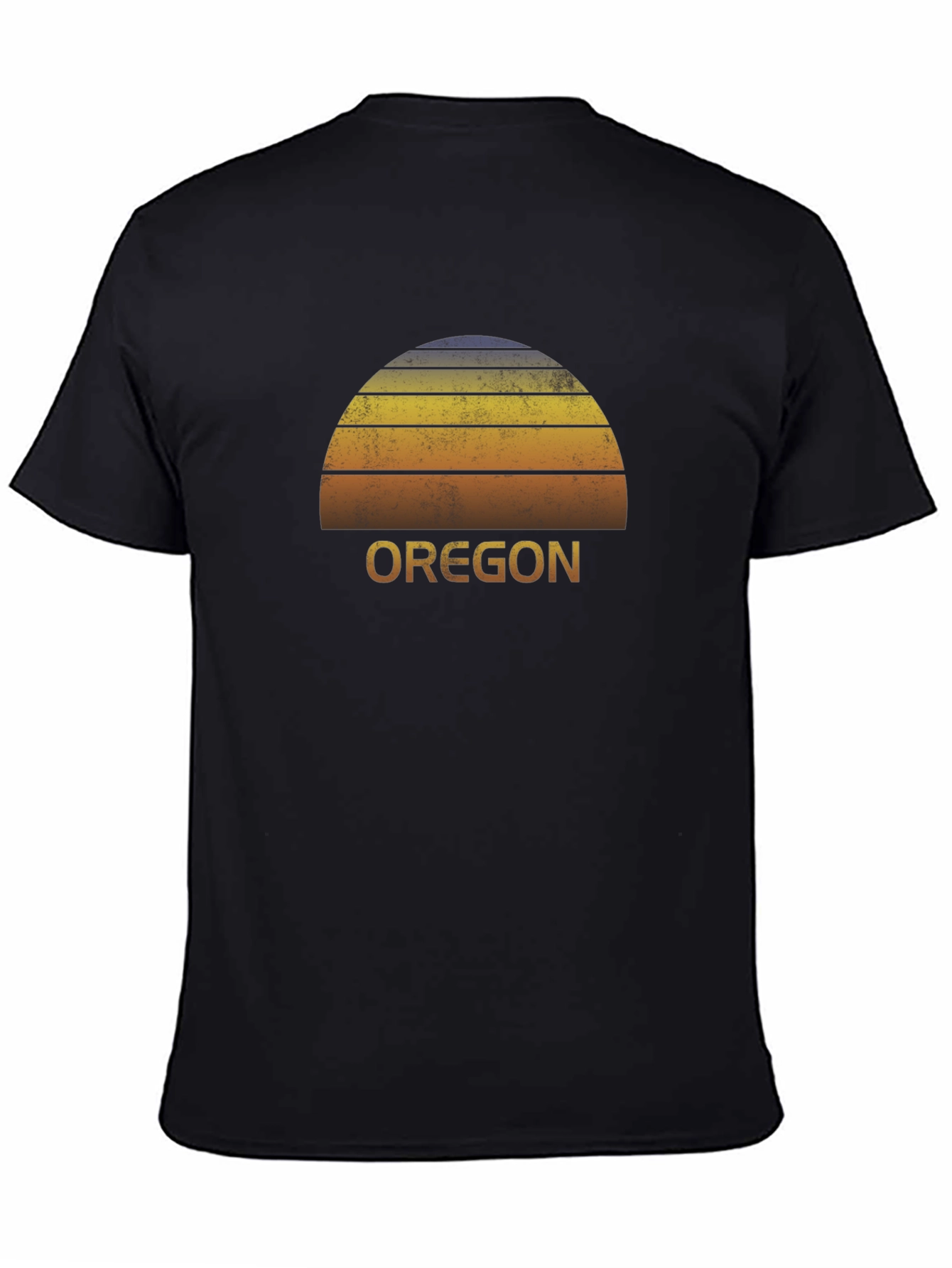 Retro Oregon Sunset Graphic Tee - Black
