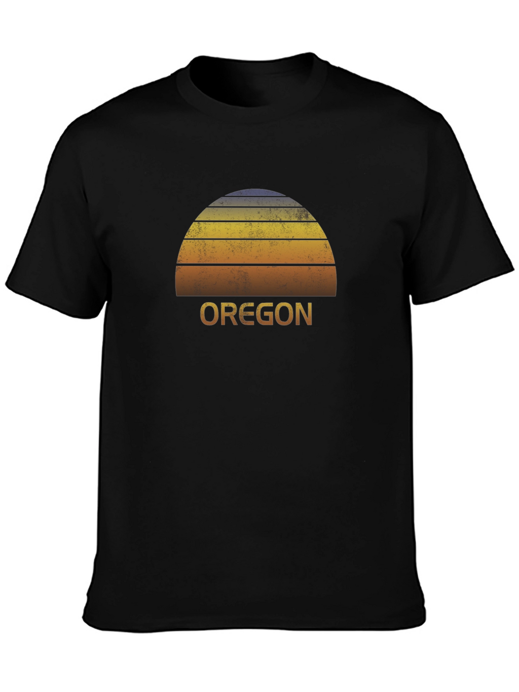 Retro Oregon Sunset Graphic Tee - Black