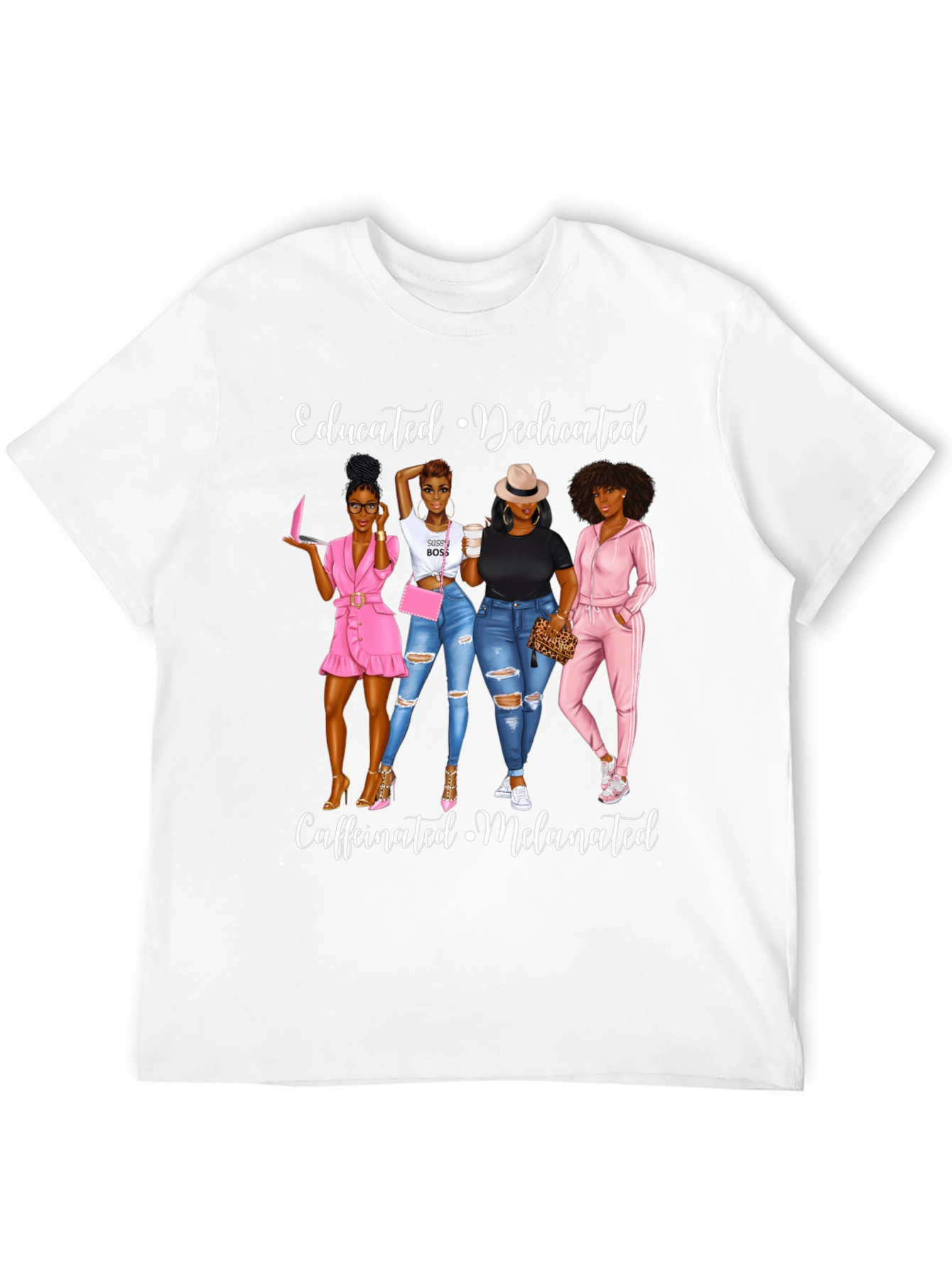 Educated Dedicated Melanated Womens Graphic T-Shirt