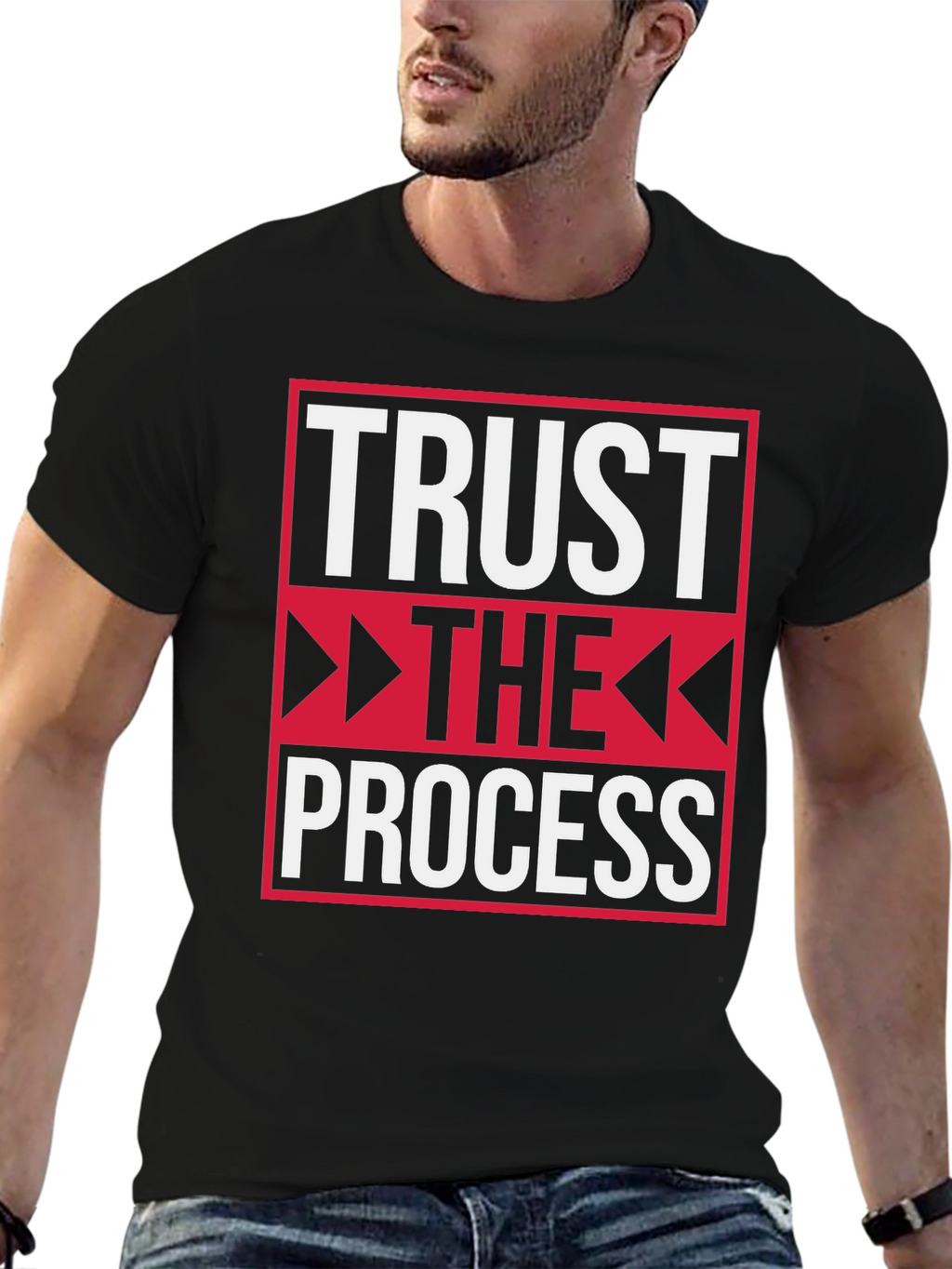 Trust the Process Black Graphic Tee