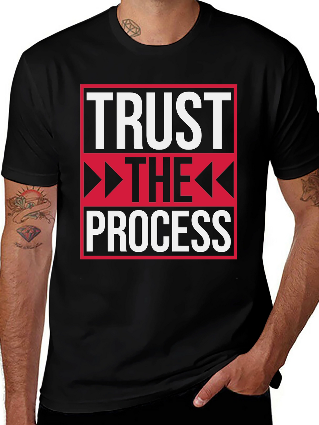 Trust the Process Black Graphic Tee