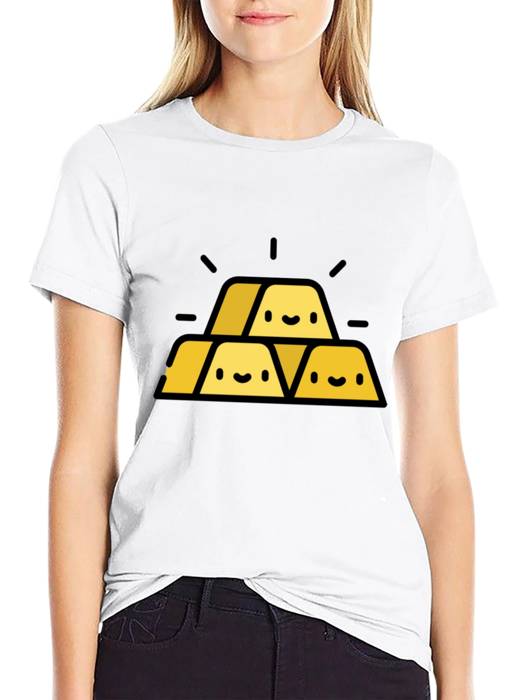 Gold Bars Graphic Tee - Black