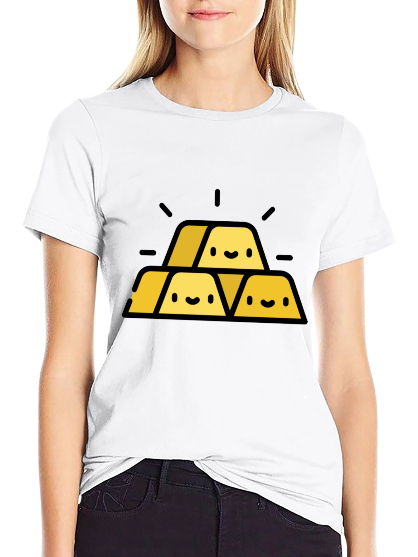 Gold Bars Graphic Tee - Black