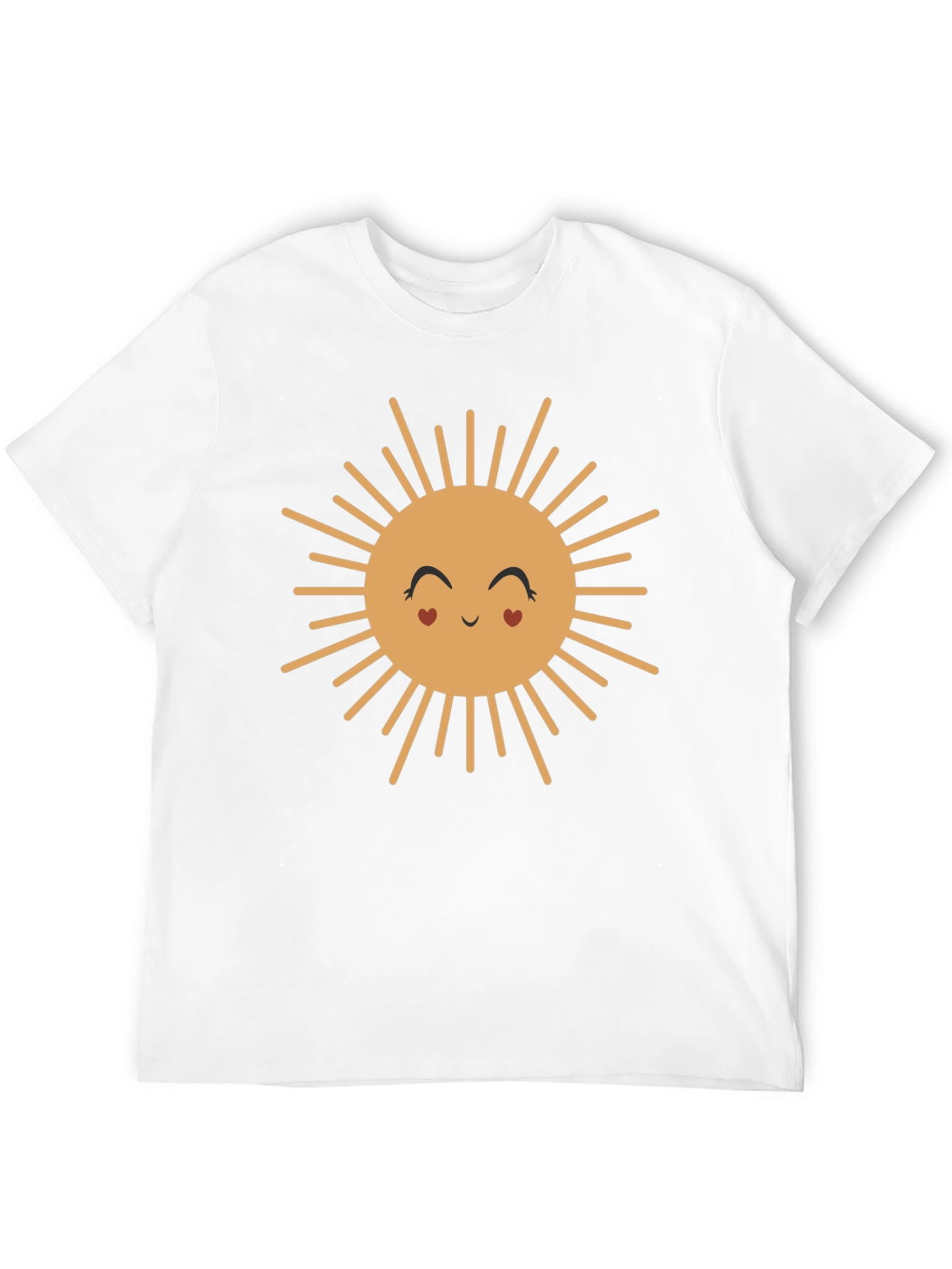 Cute Smiling Sun Graphic Tee - Black