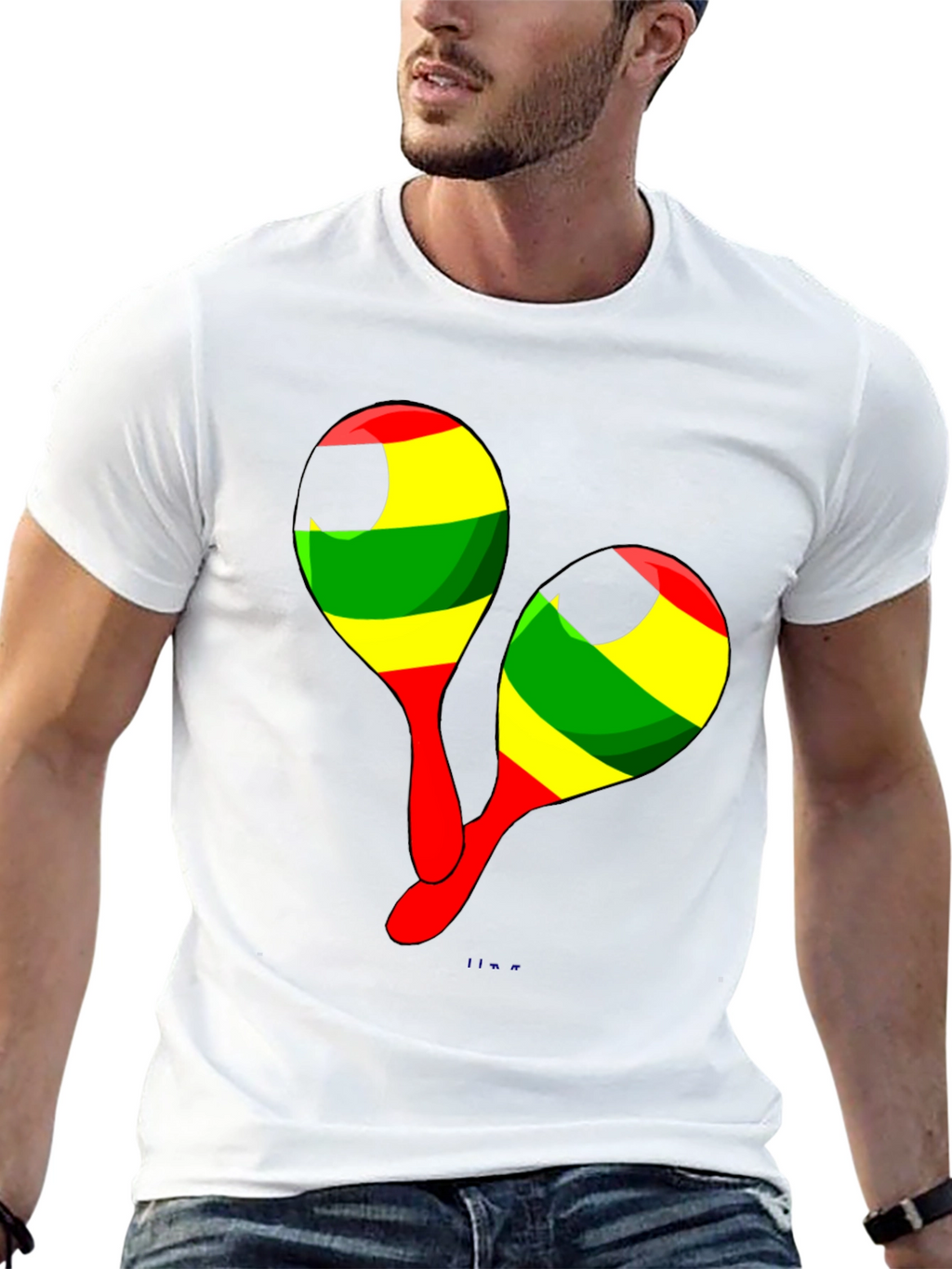 Rasta Maracas Graphic Tee - Reggae Music Shirt