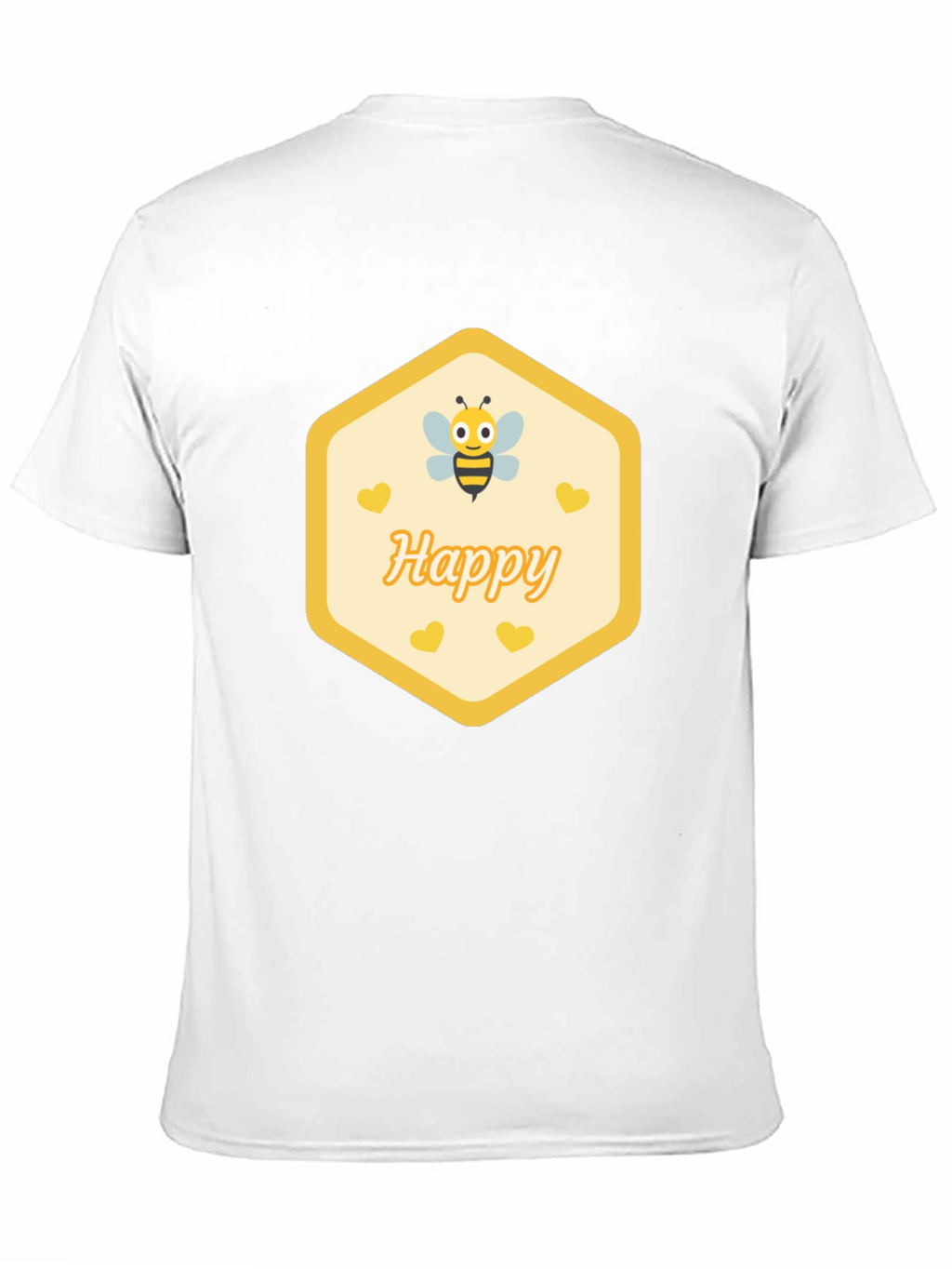 Happy Bee Graphic T-Shirt - Black Casual Cotton Tee