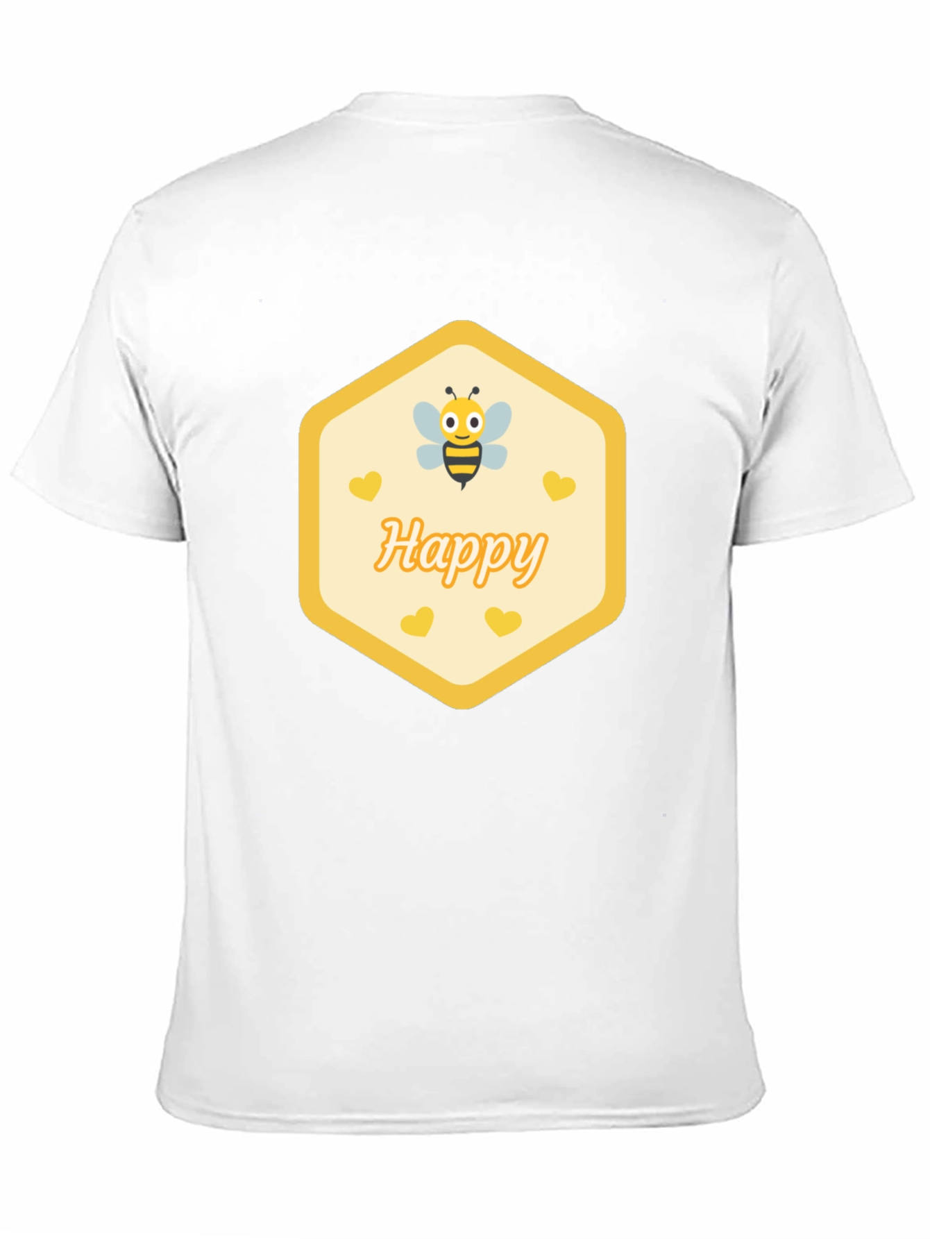 Happy Bee Graphic T-Shirt - Black Casual Cotton Tee