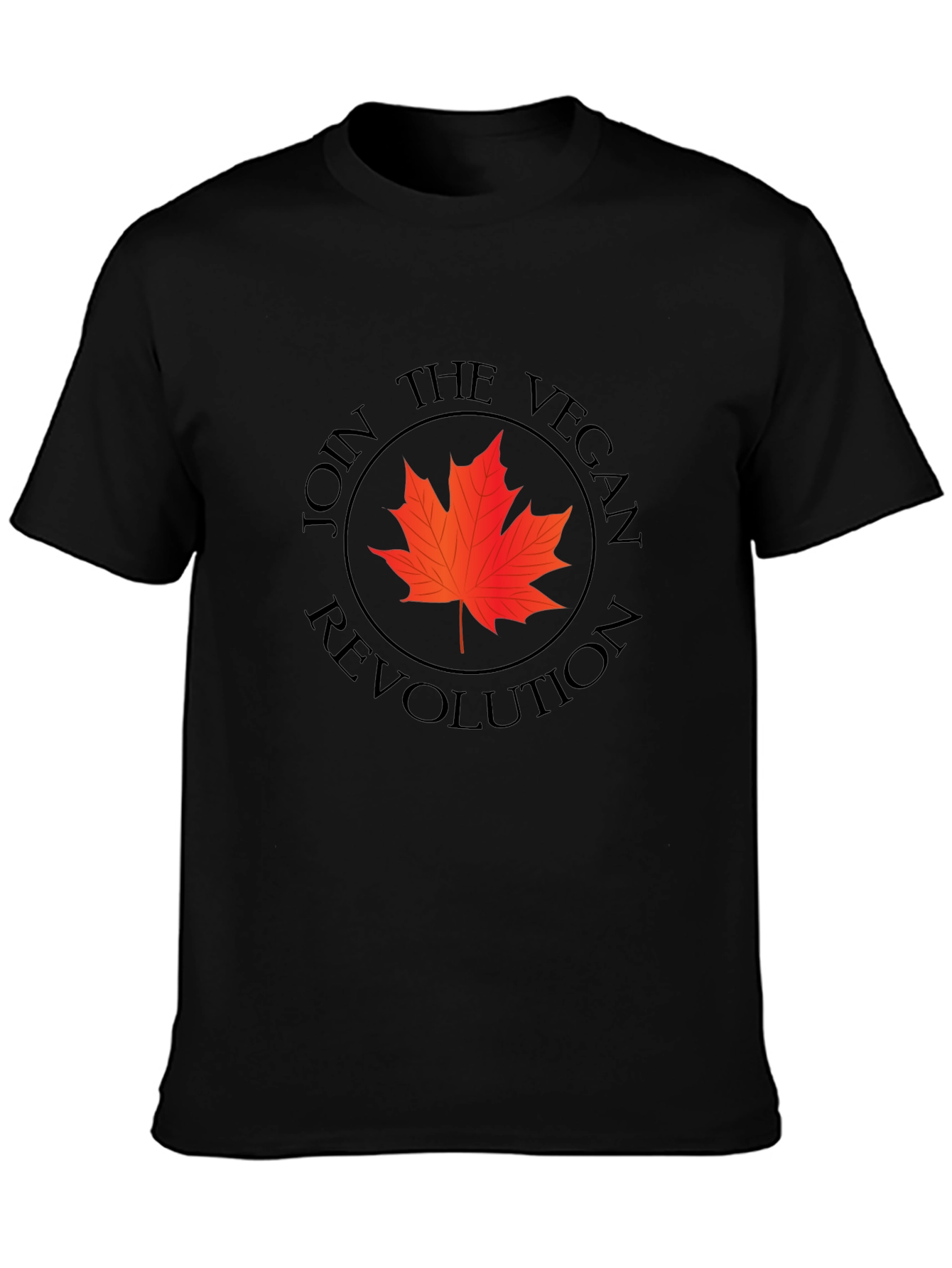 Vegan Revolution T-Shirt - Maple Leaf Design