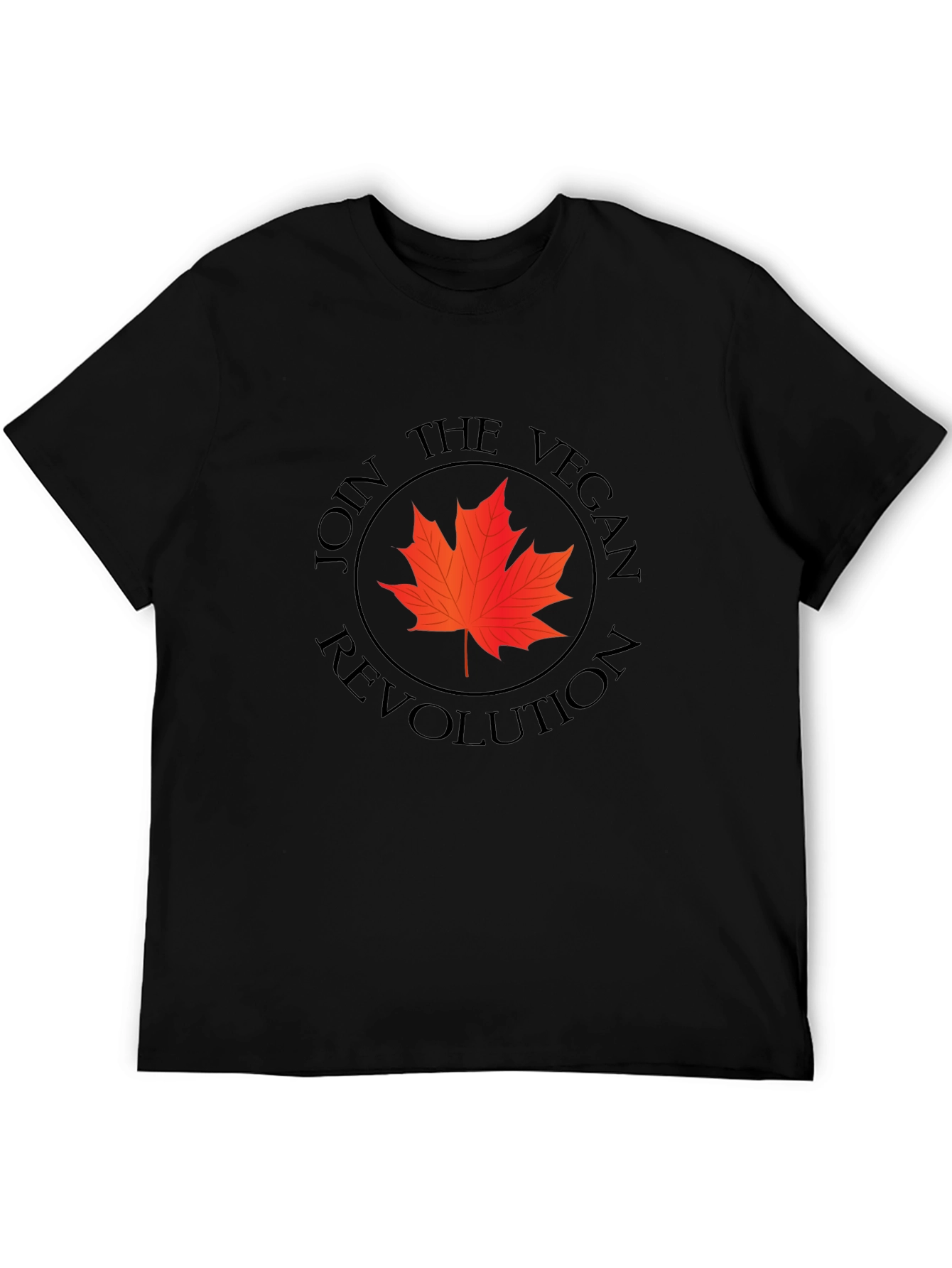 Vegan Revolution T-Shirt - Maple Leaf Design