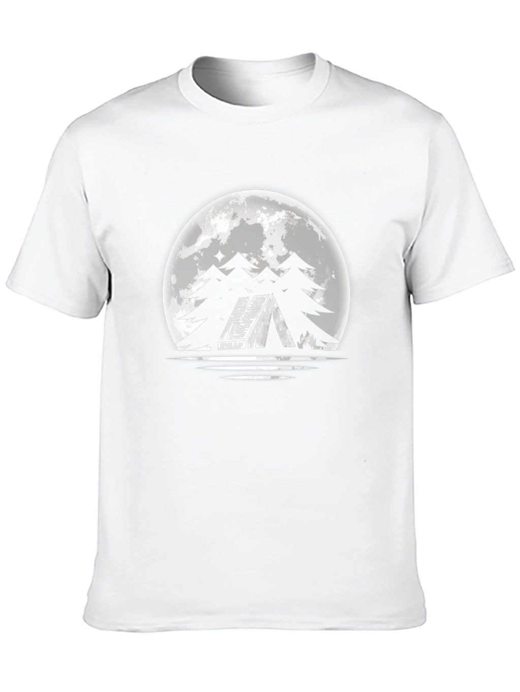 Moonlit Tent T-Shirt - Camping Adventure Design