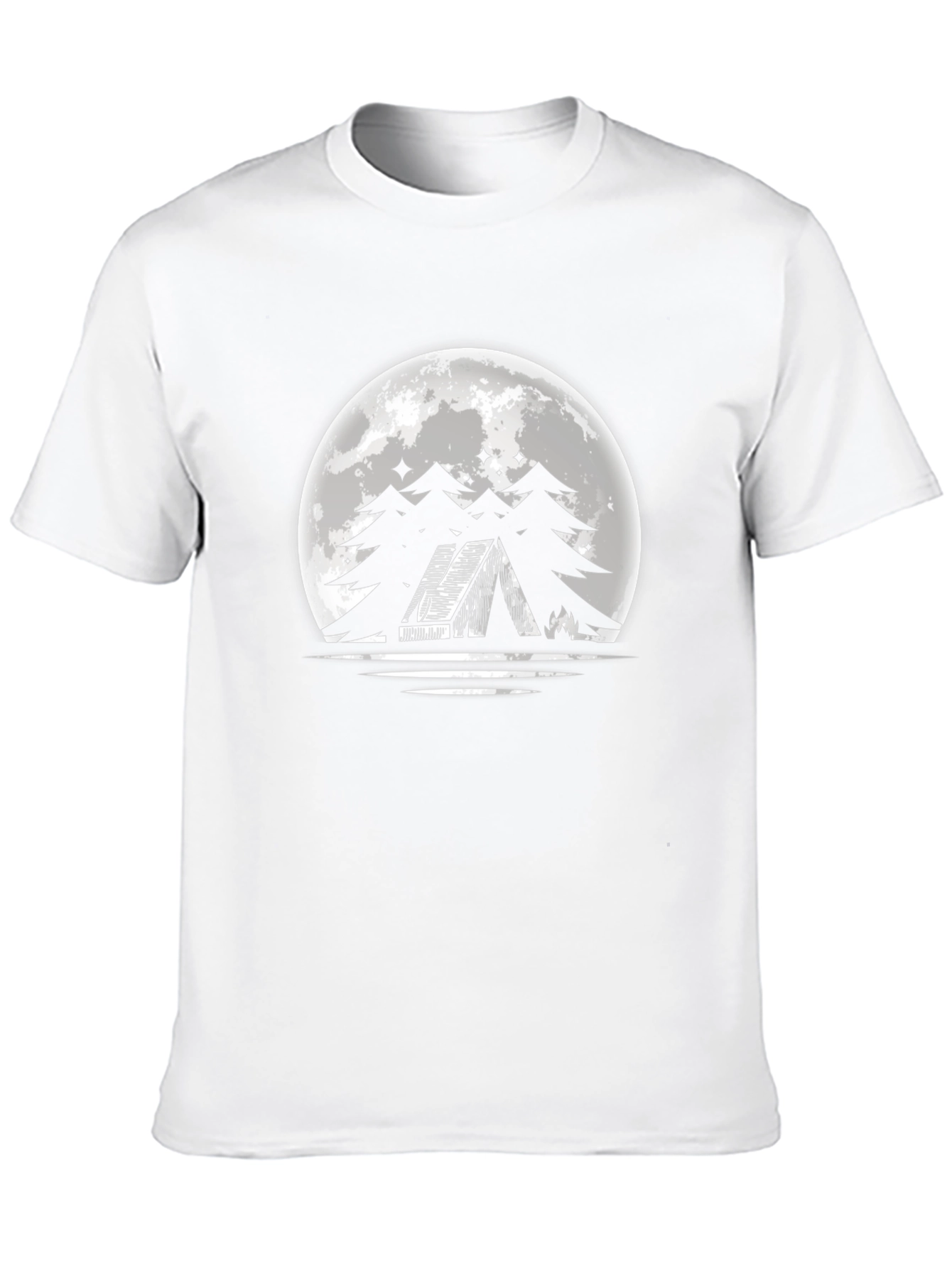 Moonlit Tent T-Shirt - Camping Adventure Design