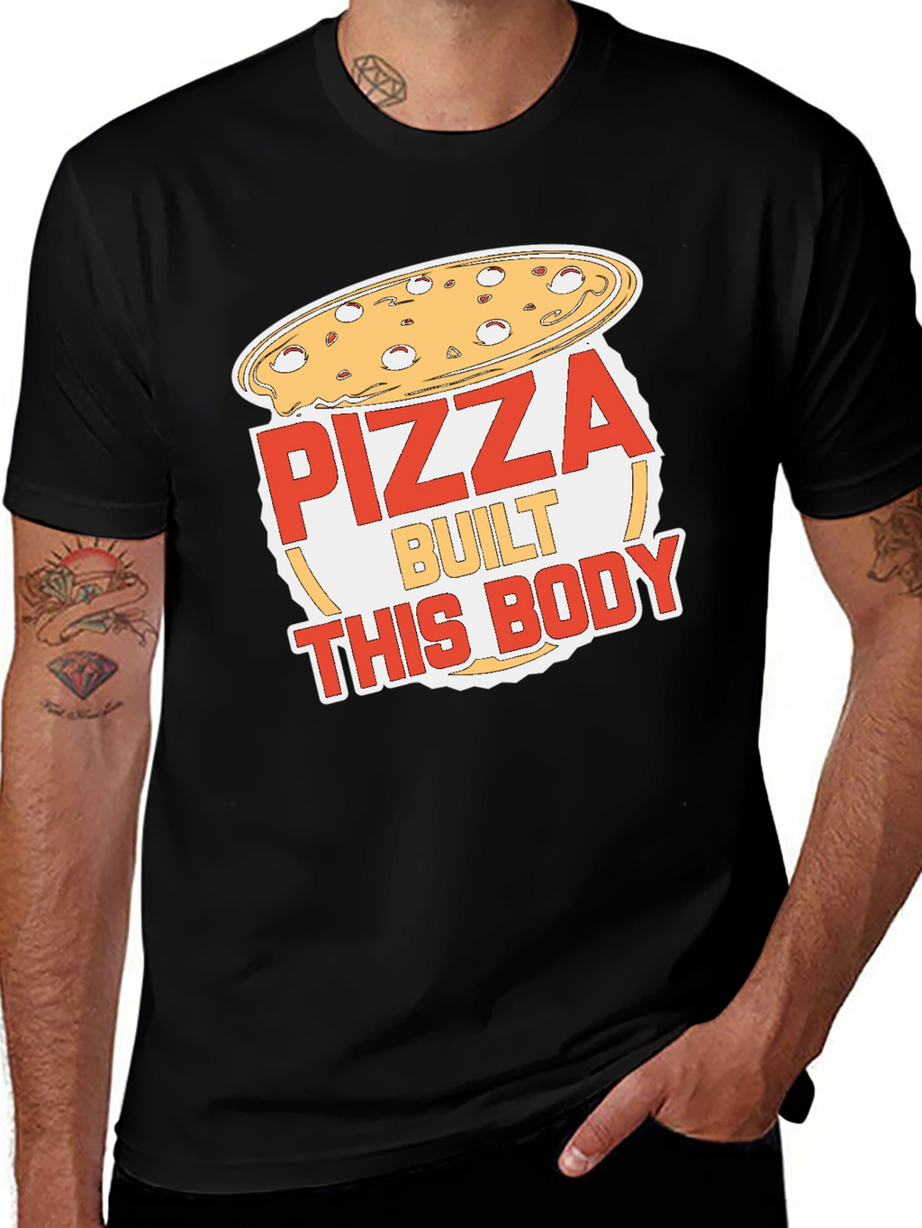 Pizza Built This Body Funny Graphic T-Shirt