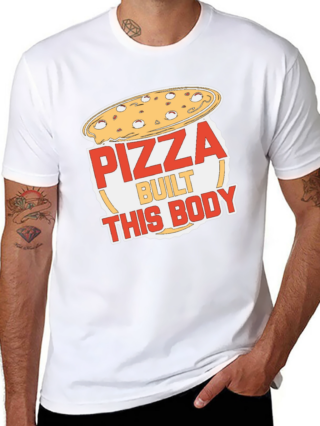 Pizza Built This Body Funny Graphic T-Shirt