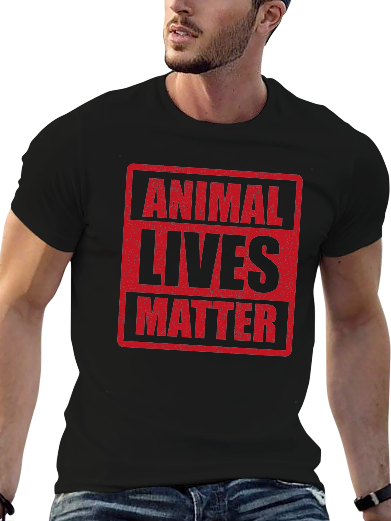 Animal Lives Matter Graphic T-Shirt Black