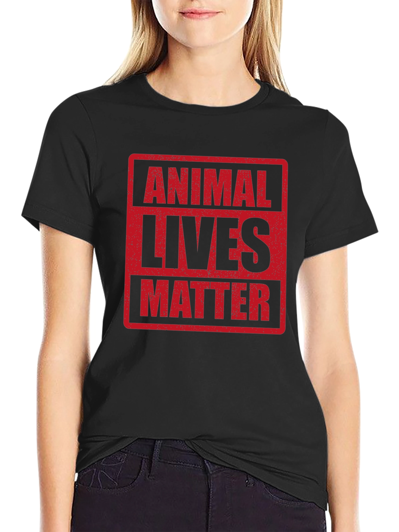 Animal Lives Matter Graphic T-Shirt Black