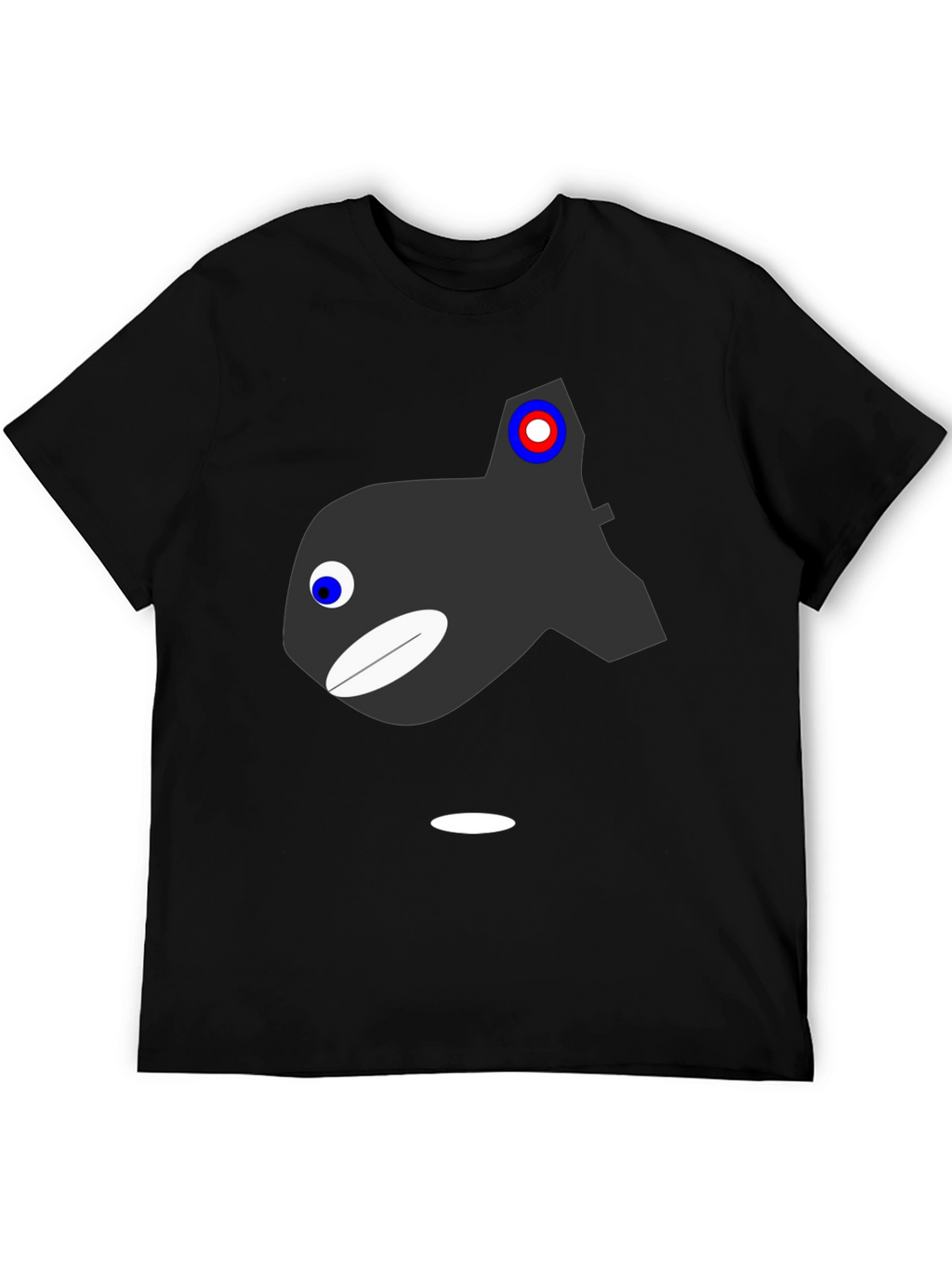 Cartoon Orca Graphic T-Shirt - Black