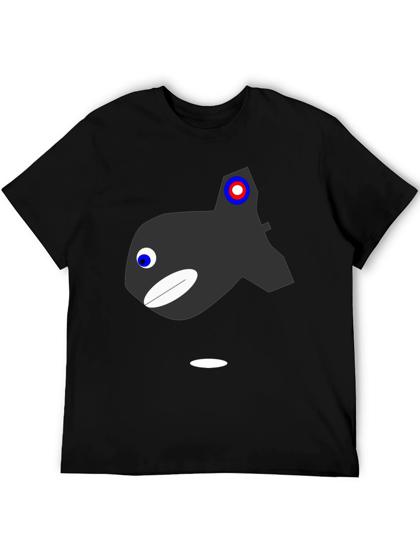 Cartoon Orca Graphic T-Shirt - Black
