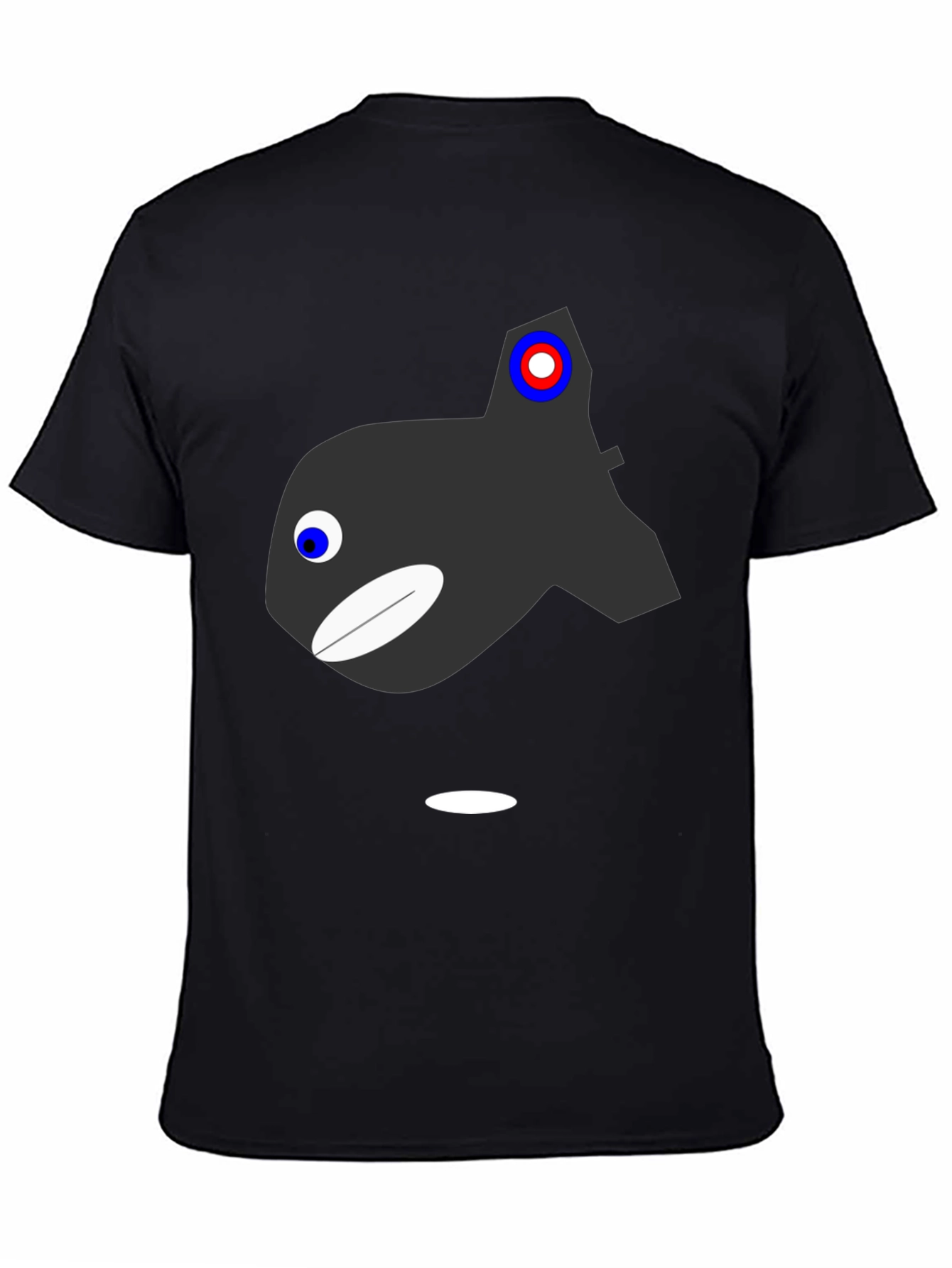 Cartoon Orca Graphic T-Shirt - Black