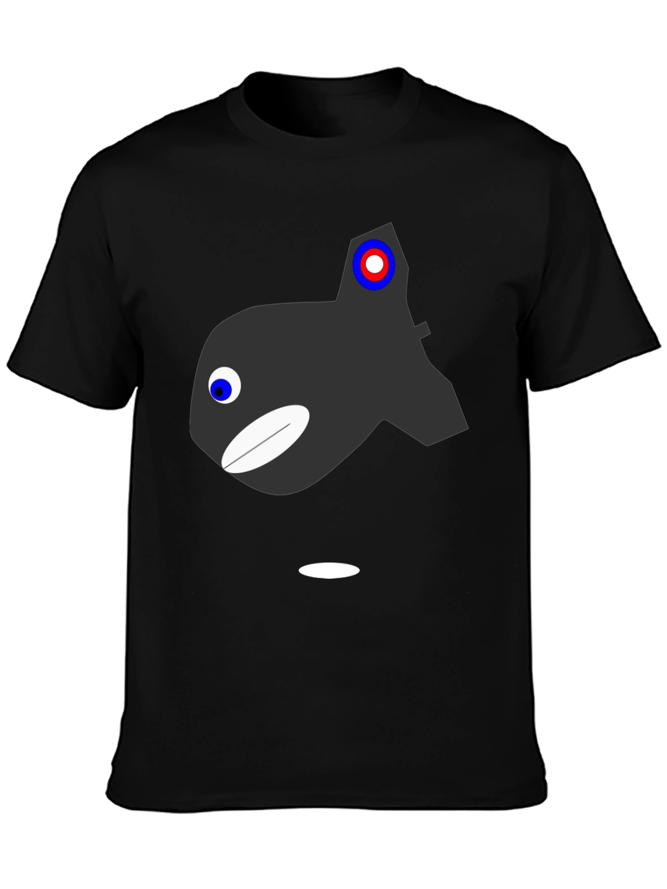 Cartoon Orca Graphic T-Shirt - Black