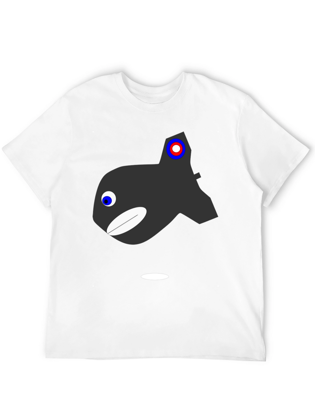 Cartoon Orca Graphic T-Shirt - Black