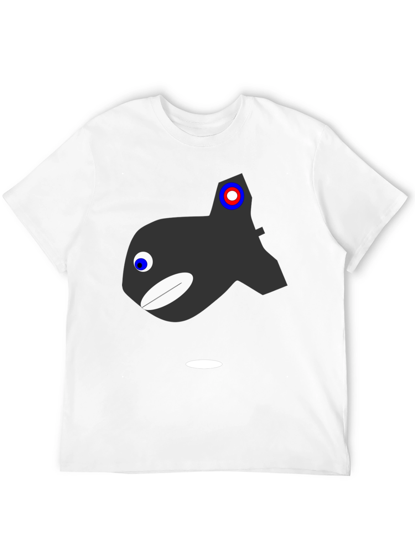 Cartoon Orca Graphic T-Shirt - Black