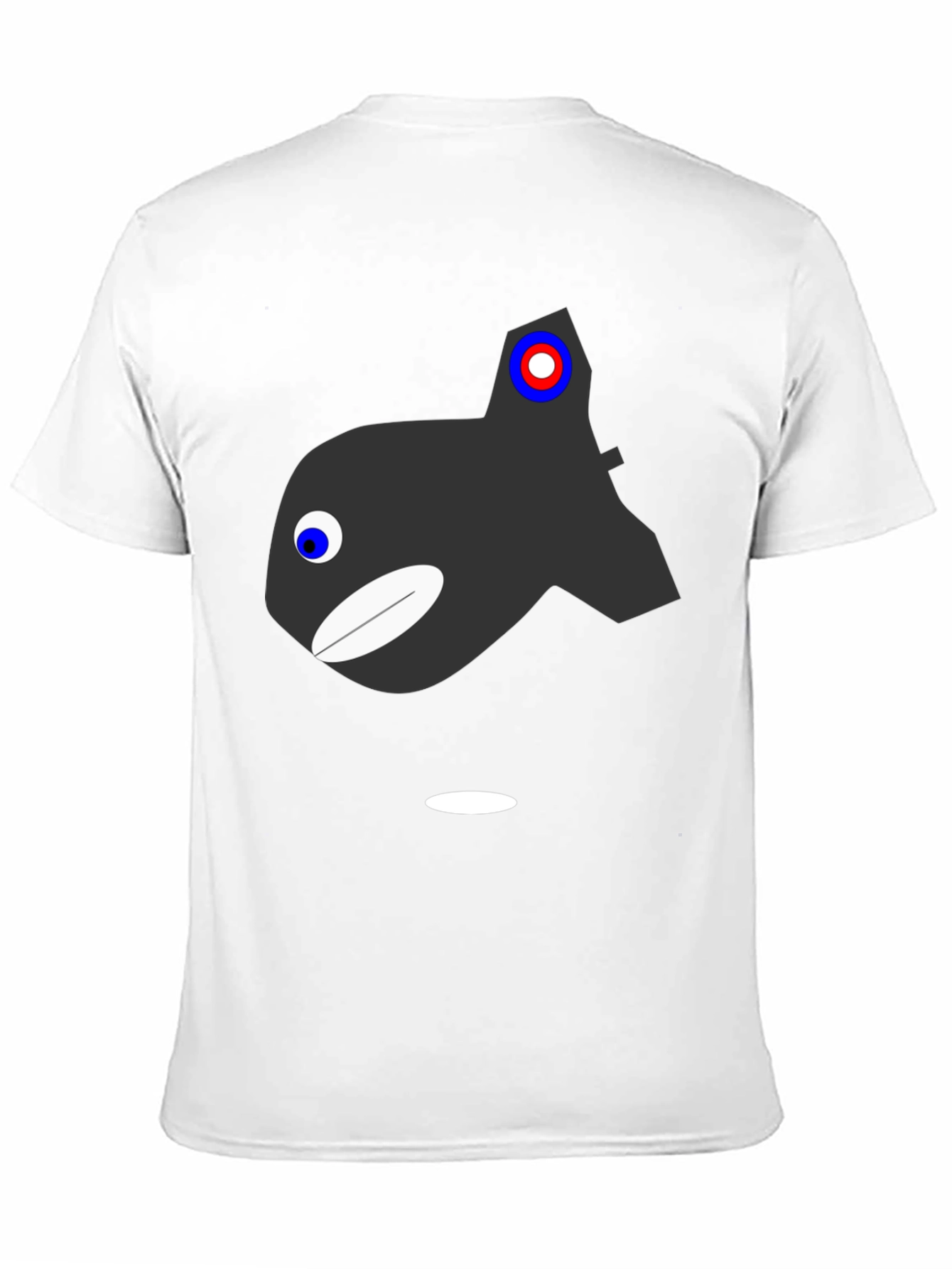 Cartoon Orca Graphic T-Shirt - Black