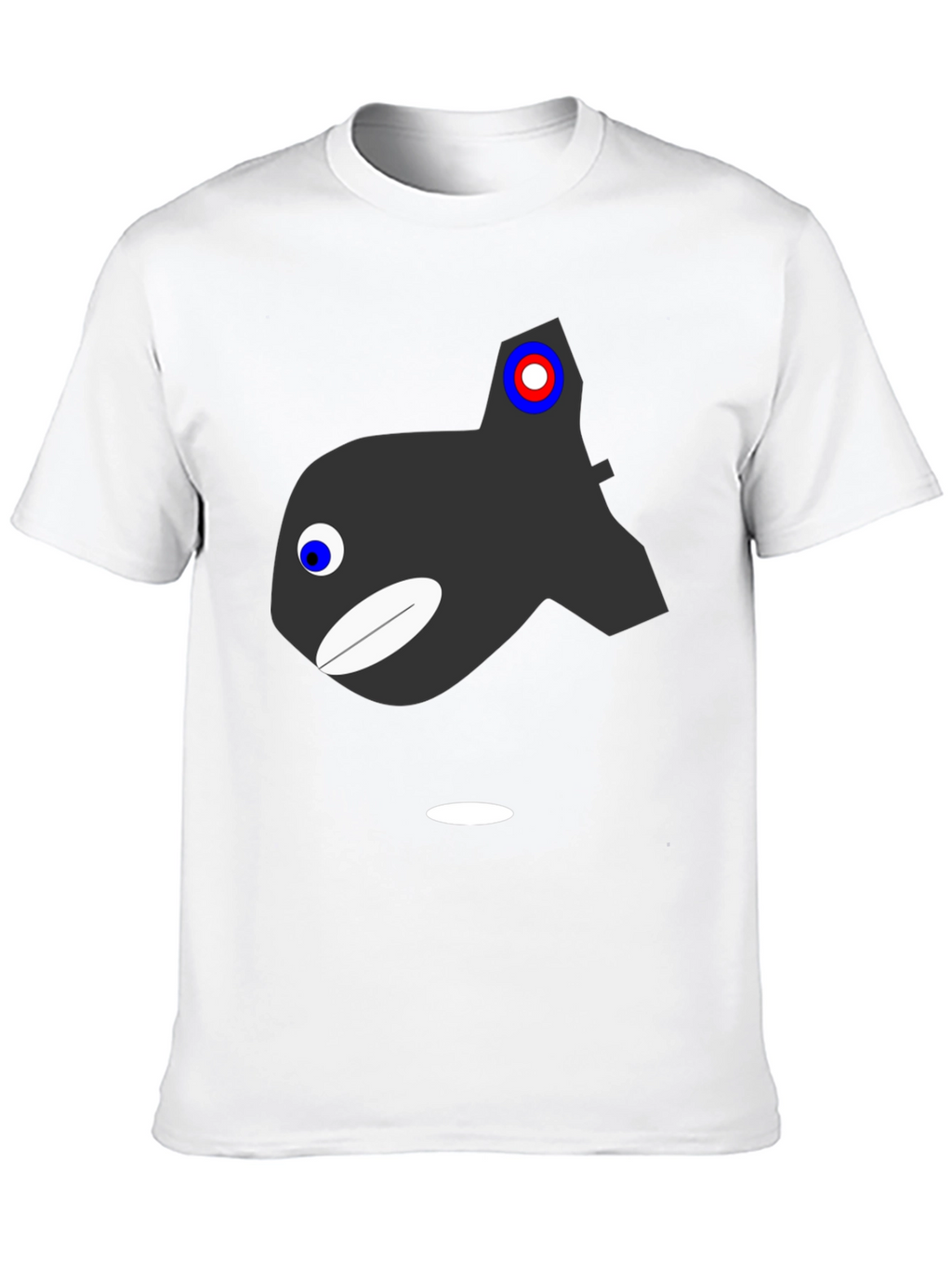 Cartoon Orca Graphic T-Shirt - Black