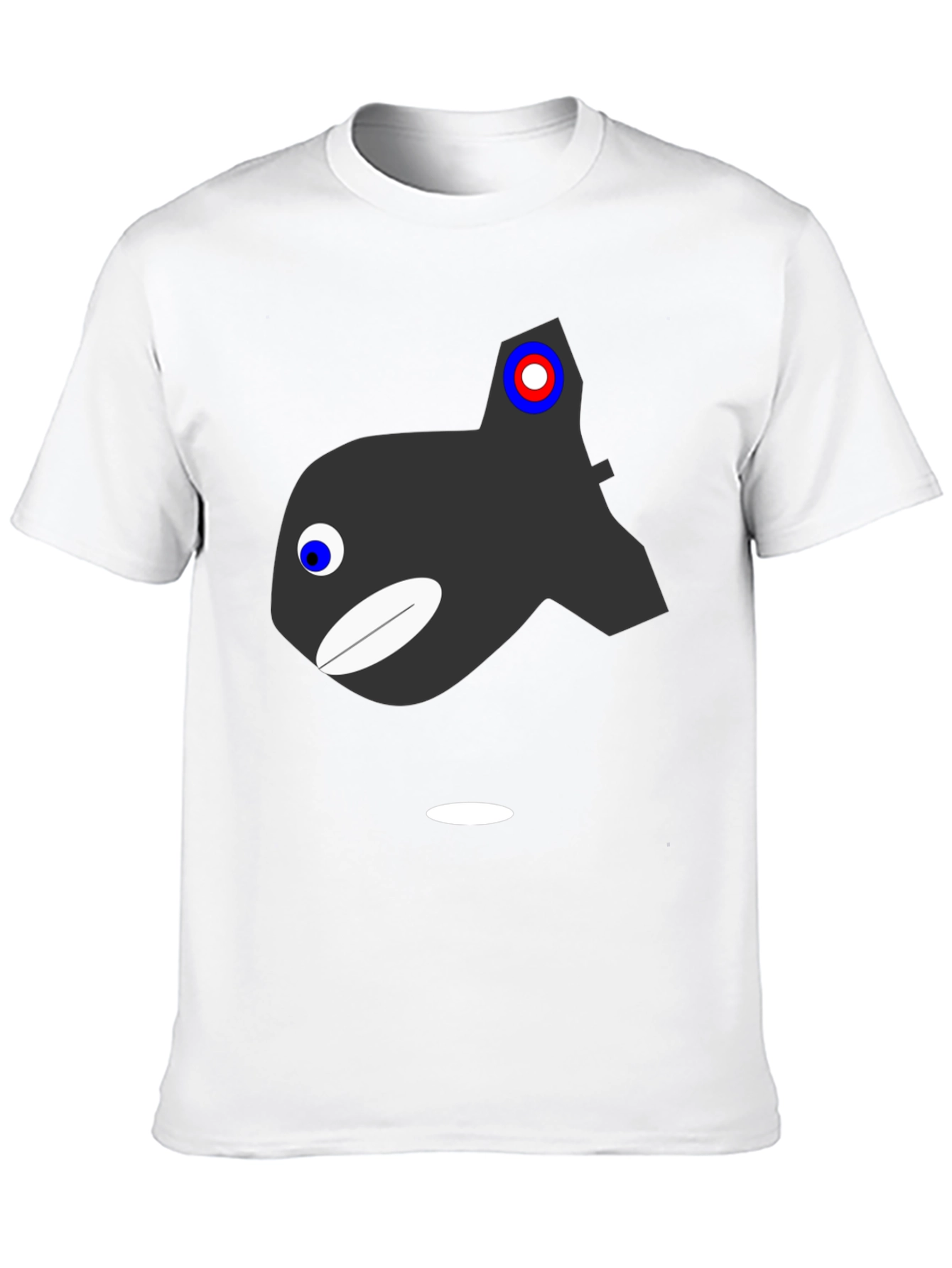 Cartoon Orca Graphic T-Shirt - Black