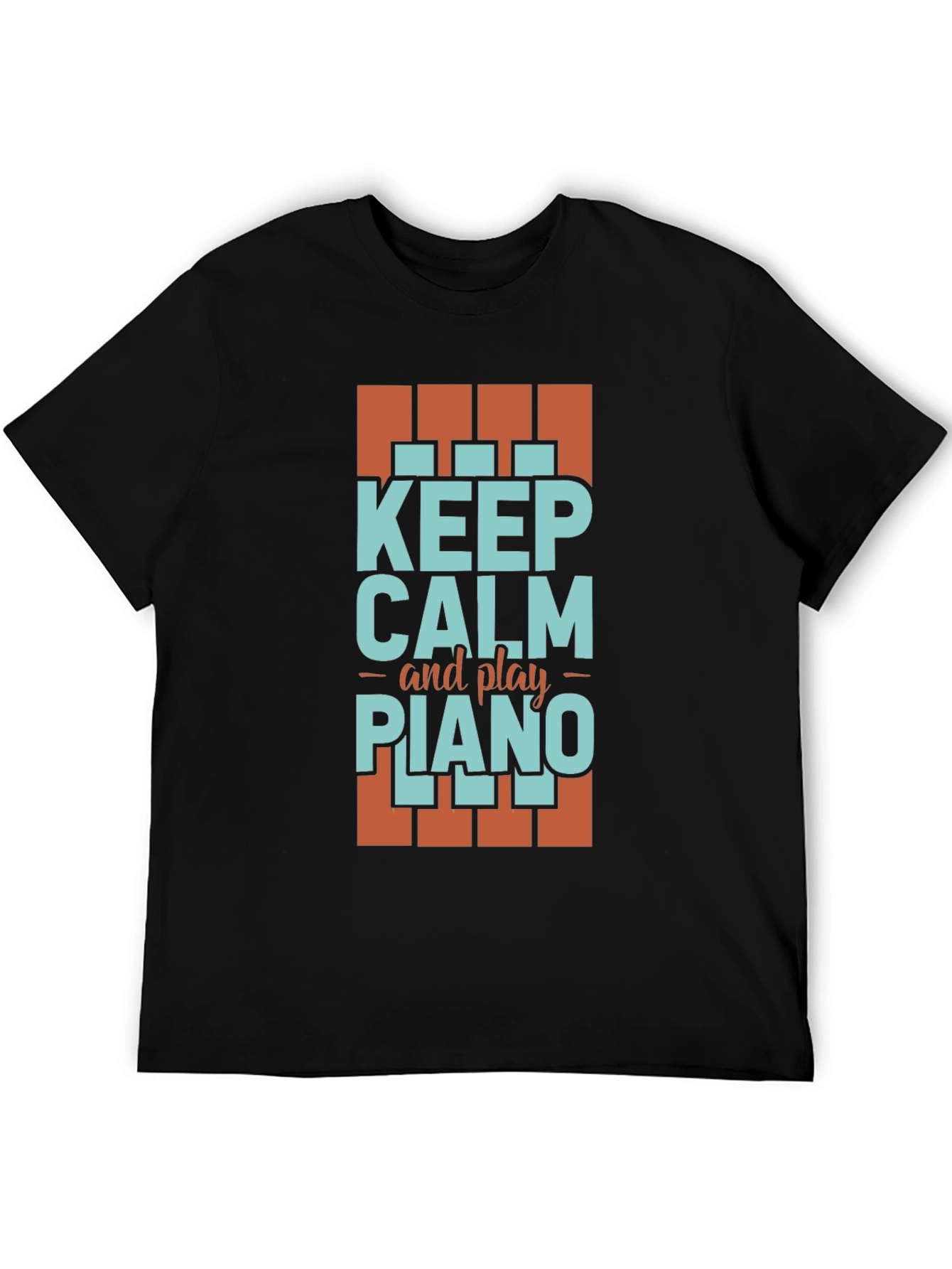 Keep Calm and Play Piano Graphic Tee - Music Lover T-Shirt