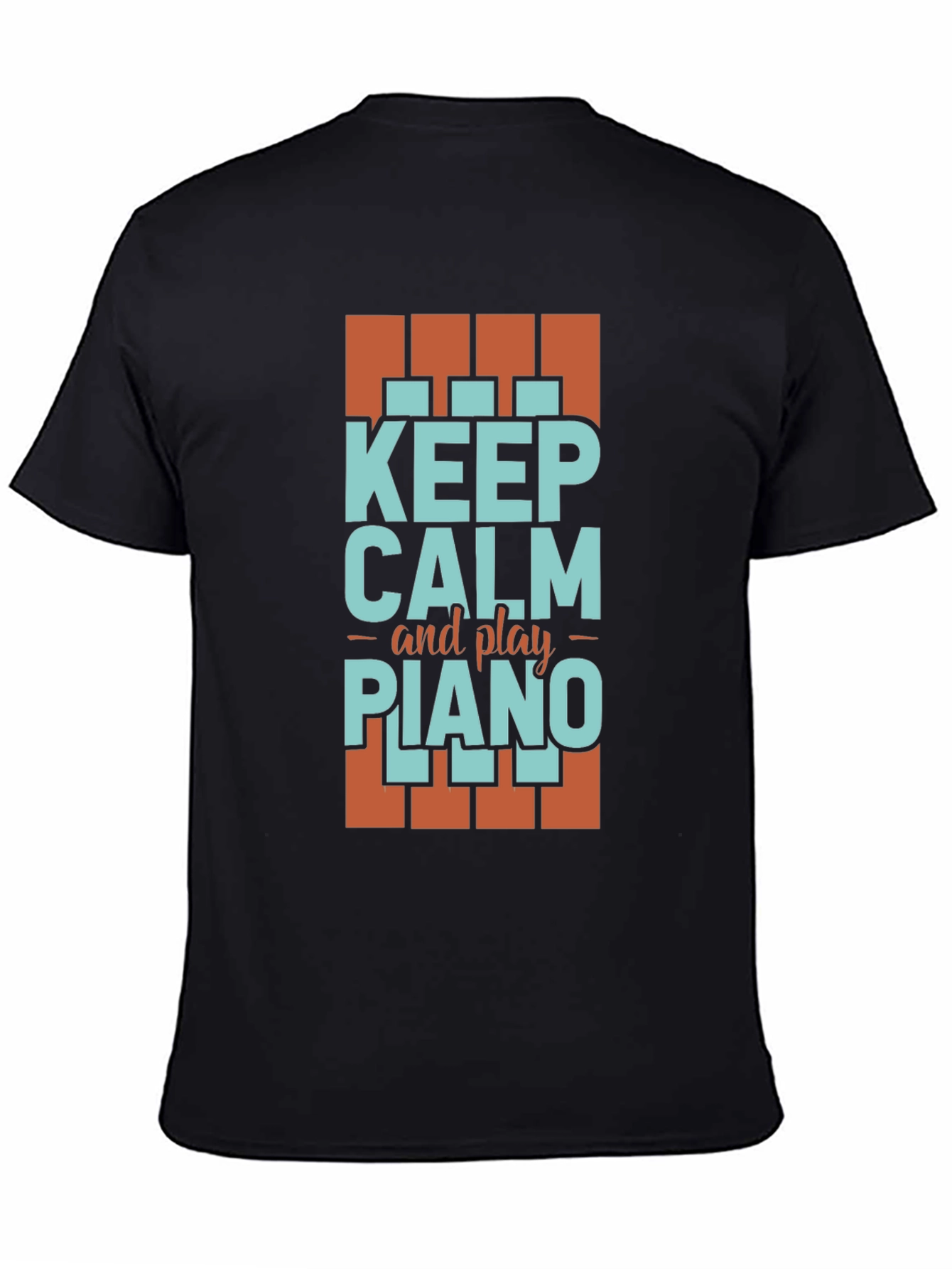 Keep Calm and Play Piano Graphic Tee - Music Lover T-Shirt