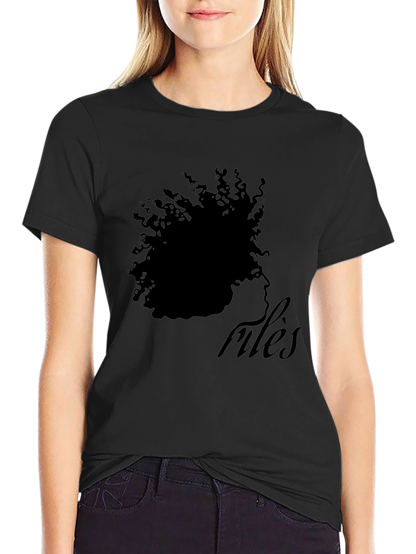 Afro Silhouette rules T-Shirt - Black Cotton Tee