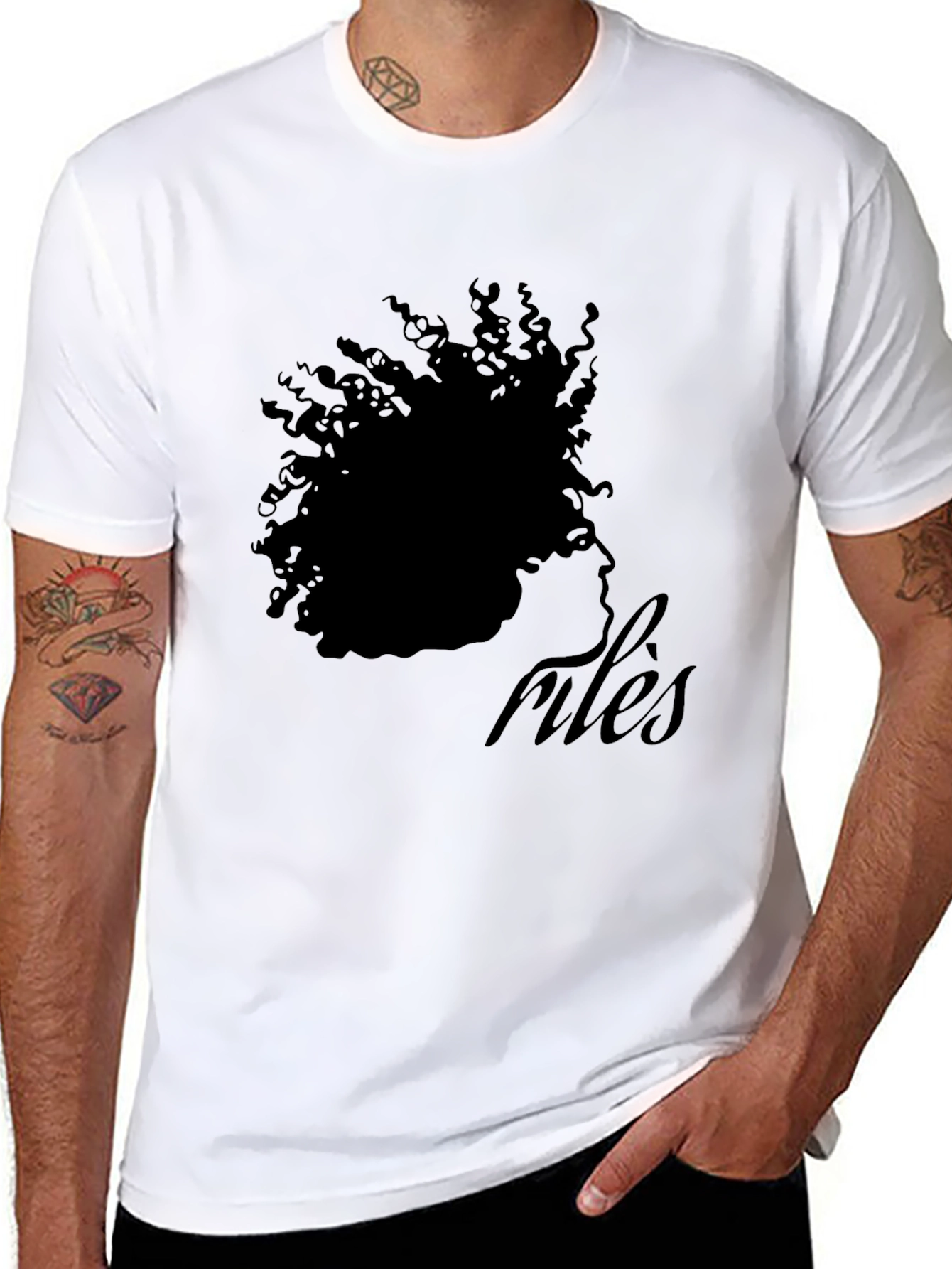 Afro Silhouette rules T-Shirt - Black Cotton Tee