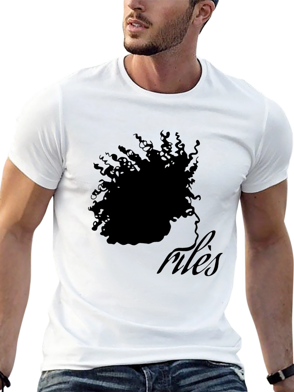 Afro Silhouette rules T-Shirt - Black Cotton Tee