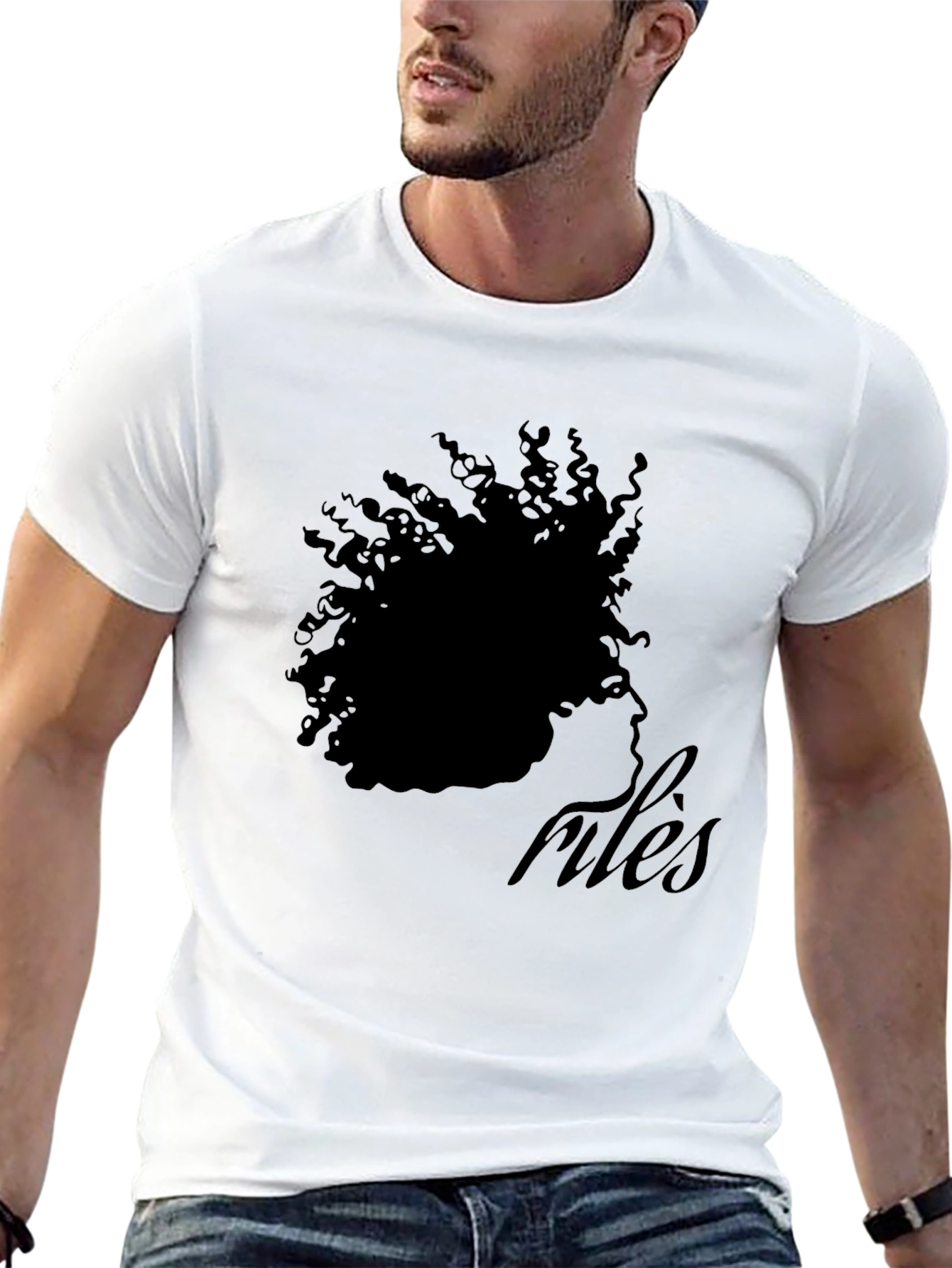 Afro Silhouette rules T-Shirt - Black Cotton Tee