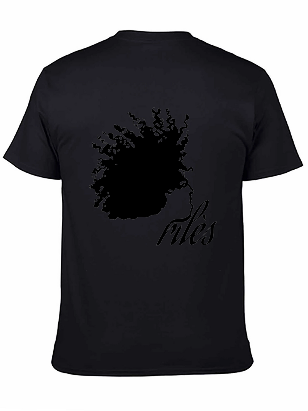 Afro Silhouette rules T-Shirt - Black Cotton Tee