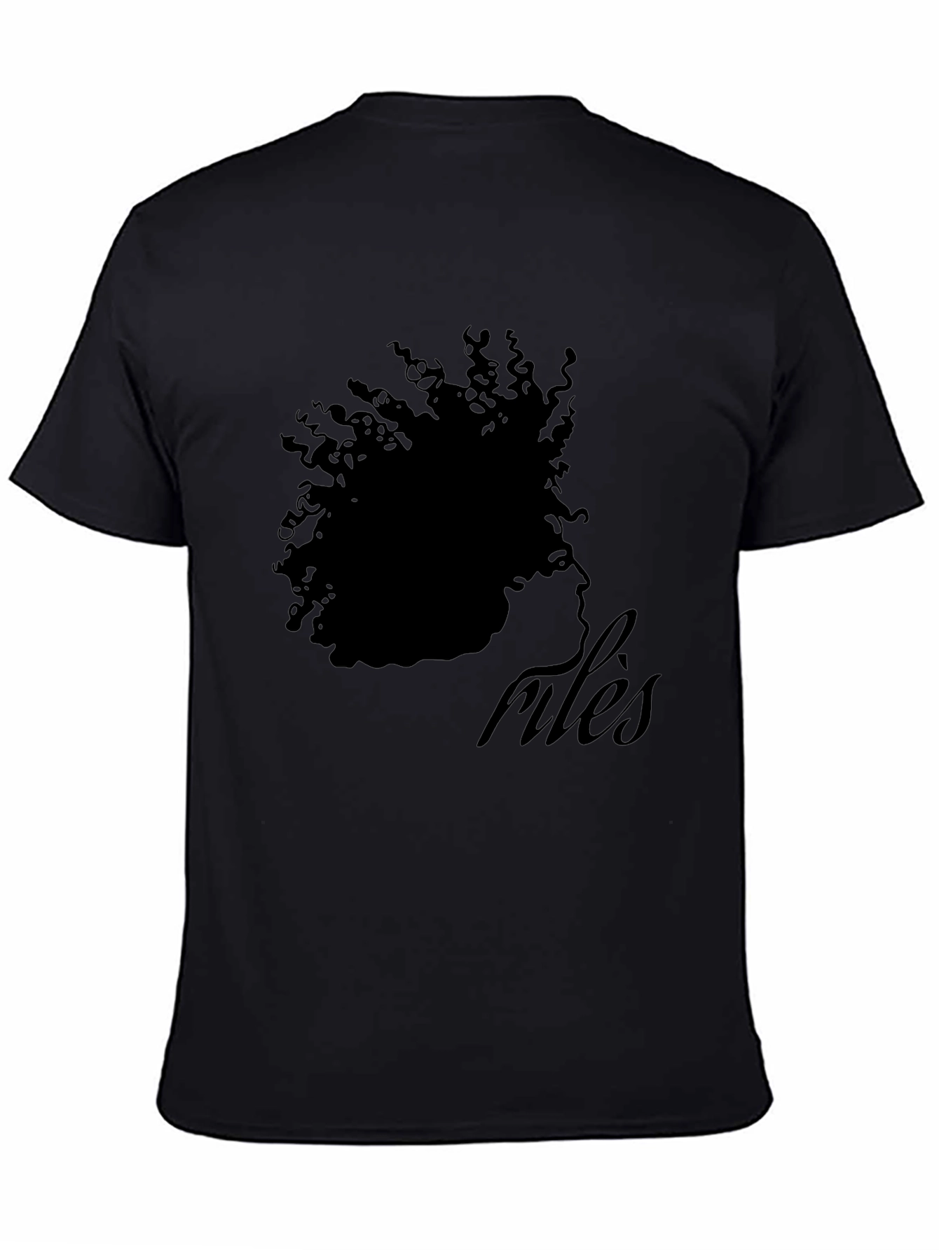 Afro Silhouette rules T-Shirt - Black Cotton Tee