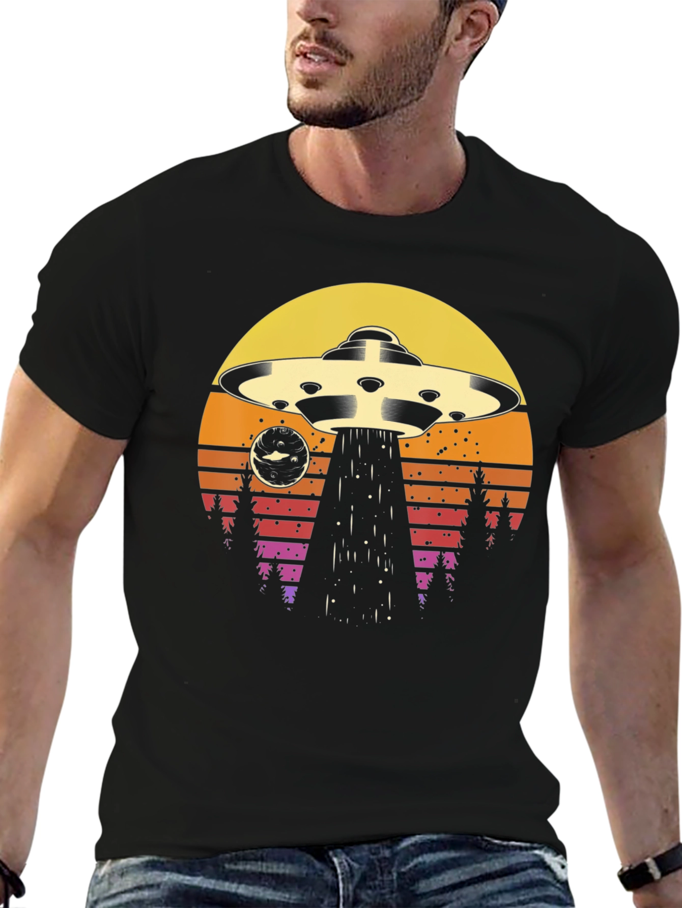 Retro UFO Abduction T-Shirt - Vintage Alien Tee