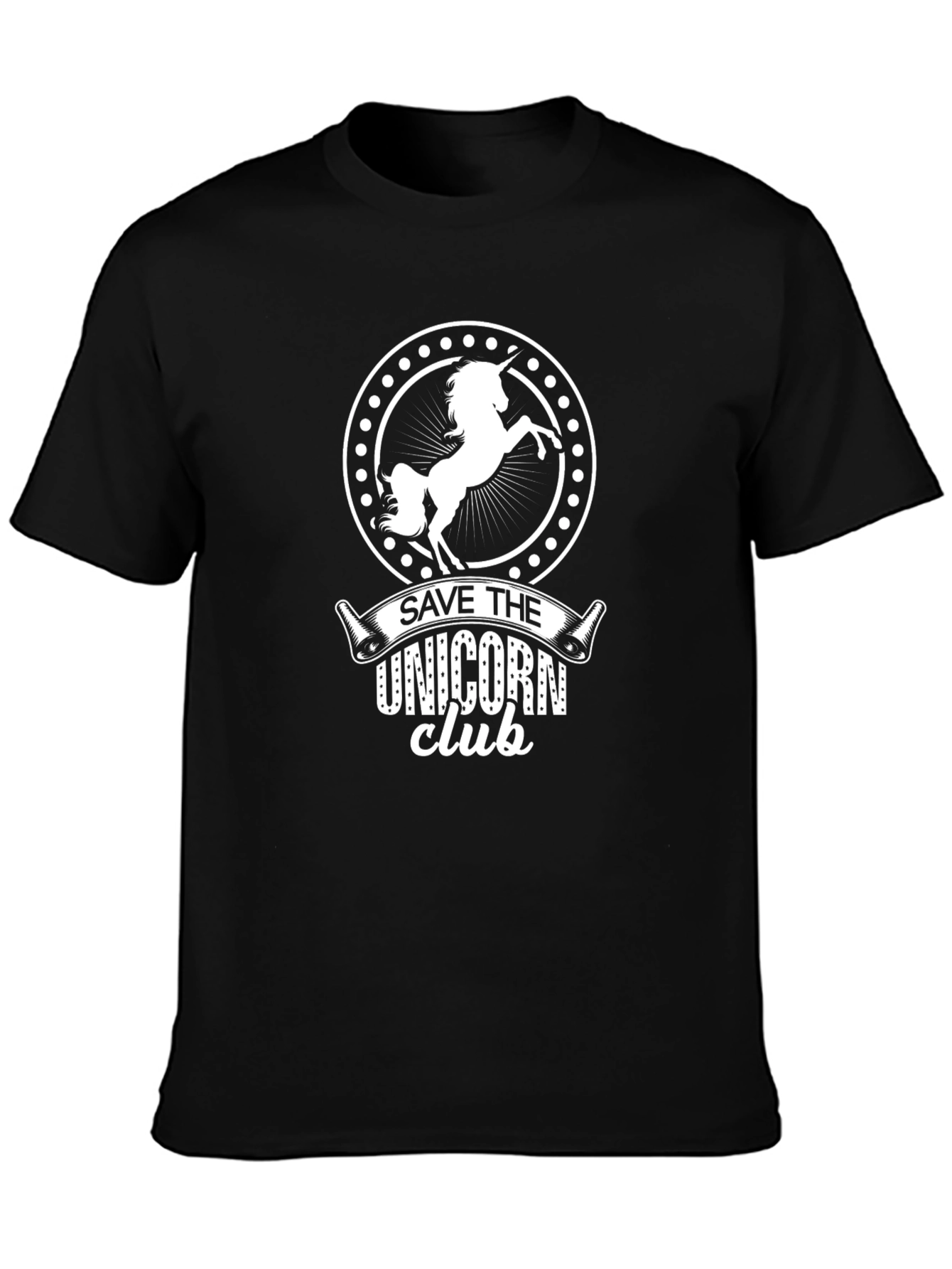 Save the Unicorn Club Black Graphic Tee