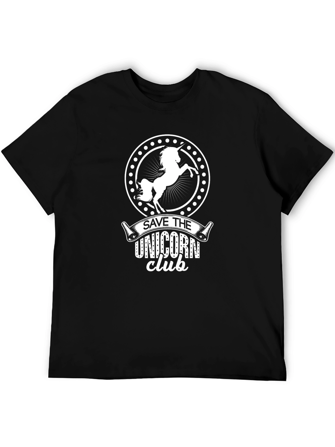 Save the Unicorn Club Black Graphic Tee