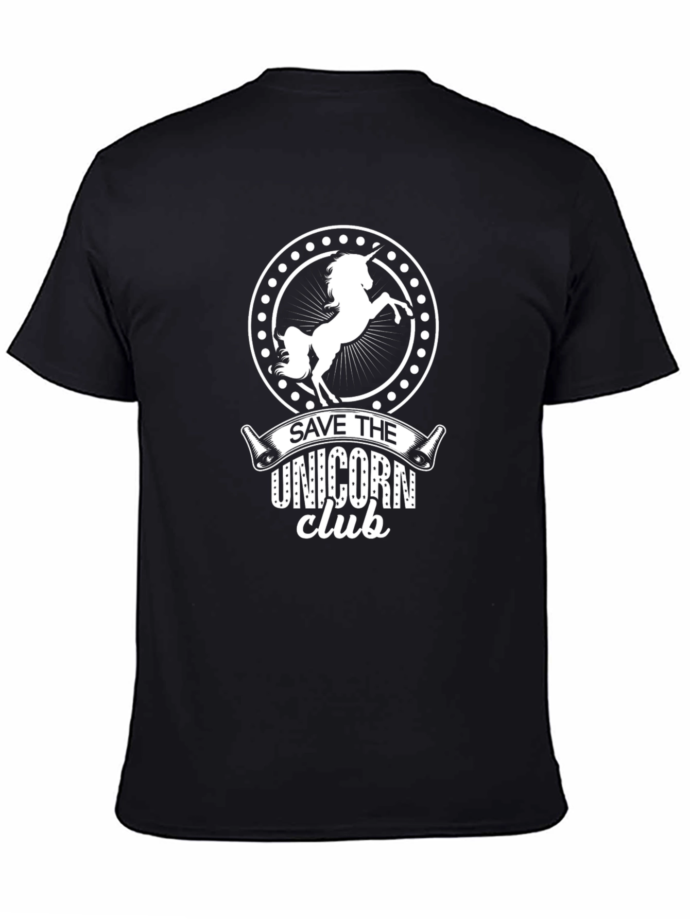 Save the Unicorn Club Black Graphic Tee