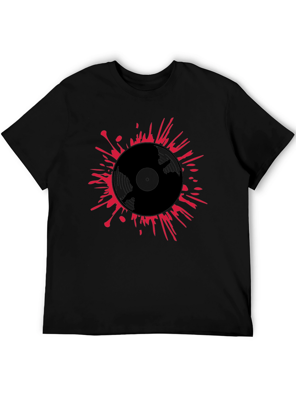 Vinyl Record Splatter T-Shirt - Black