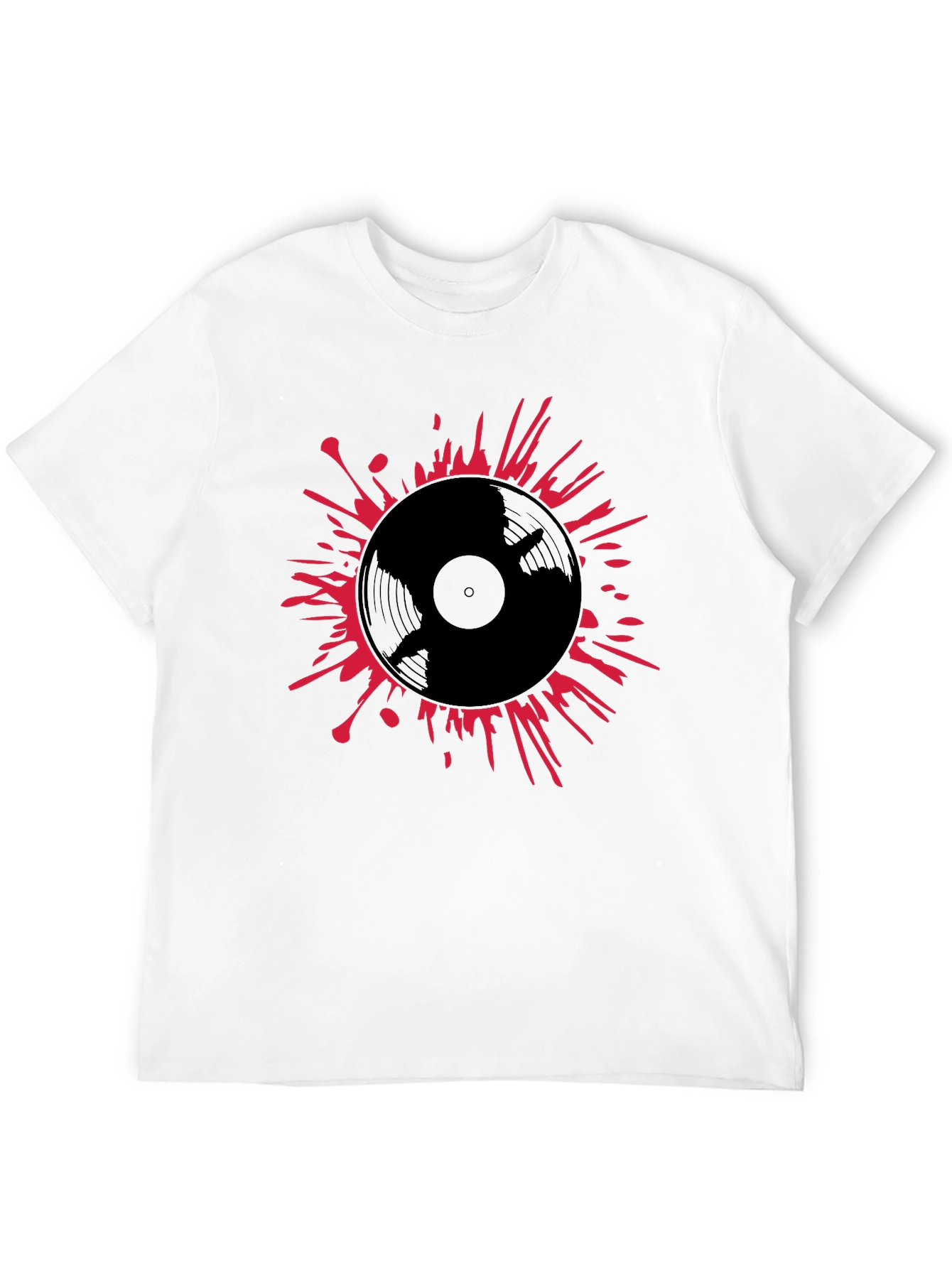 Vinyl Record Splatter T-Shirt - Black