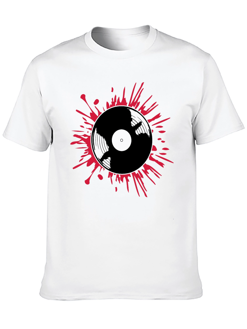Vinyl Record Splatter T-Shirt - Black