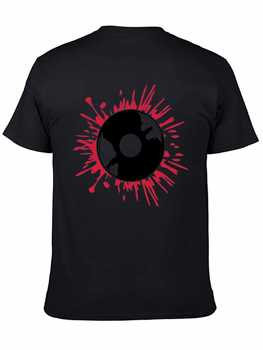 Vinyl Record Splatter T-Shirt - Black