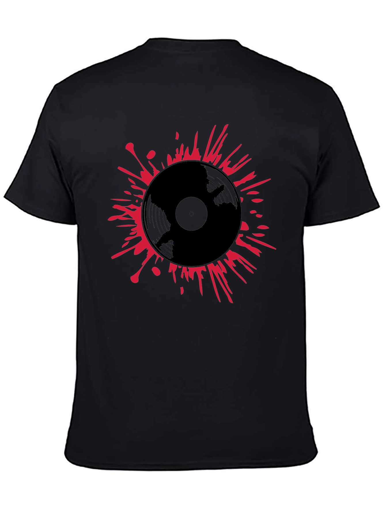 Vinyl Record Splatter T-Shirt - Black
