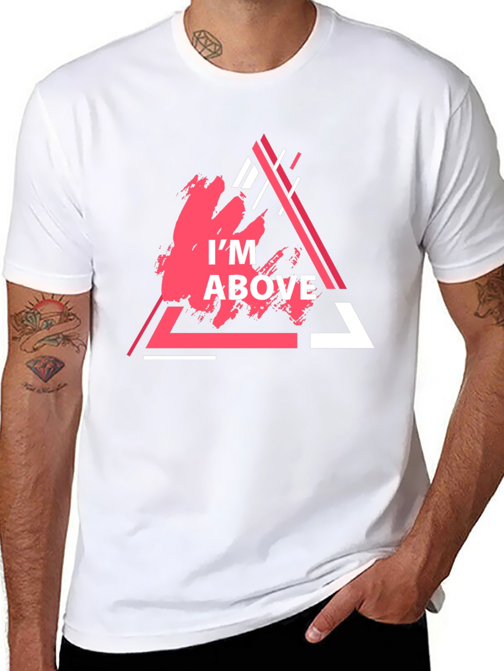 Im Above Graphic Tee - Trendy Triangle Design