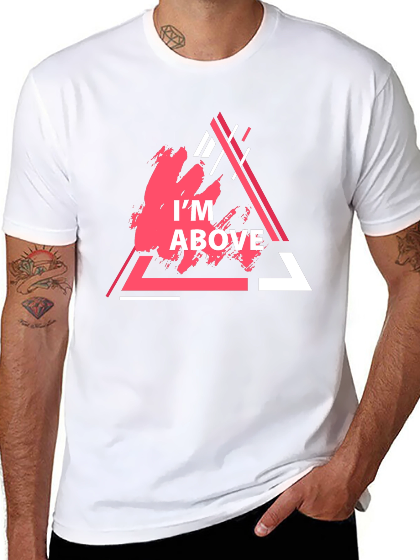 Im Above Graphic Tee - Trendy Triangle Design