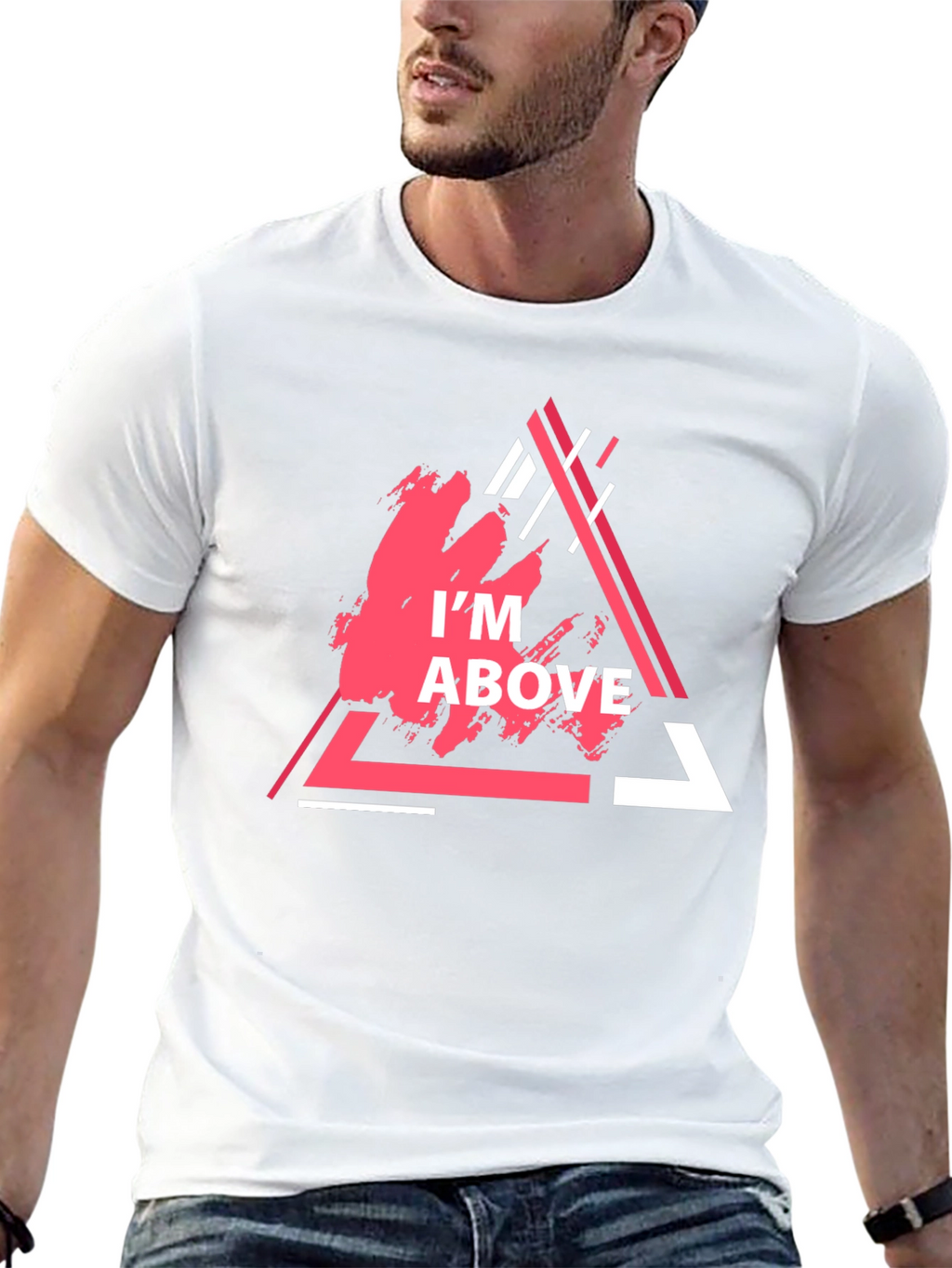 Im Above Graphic Tee - Trendy Triangle Design